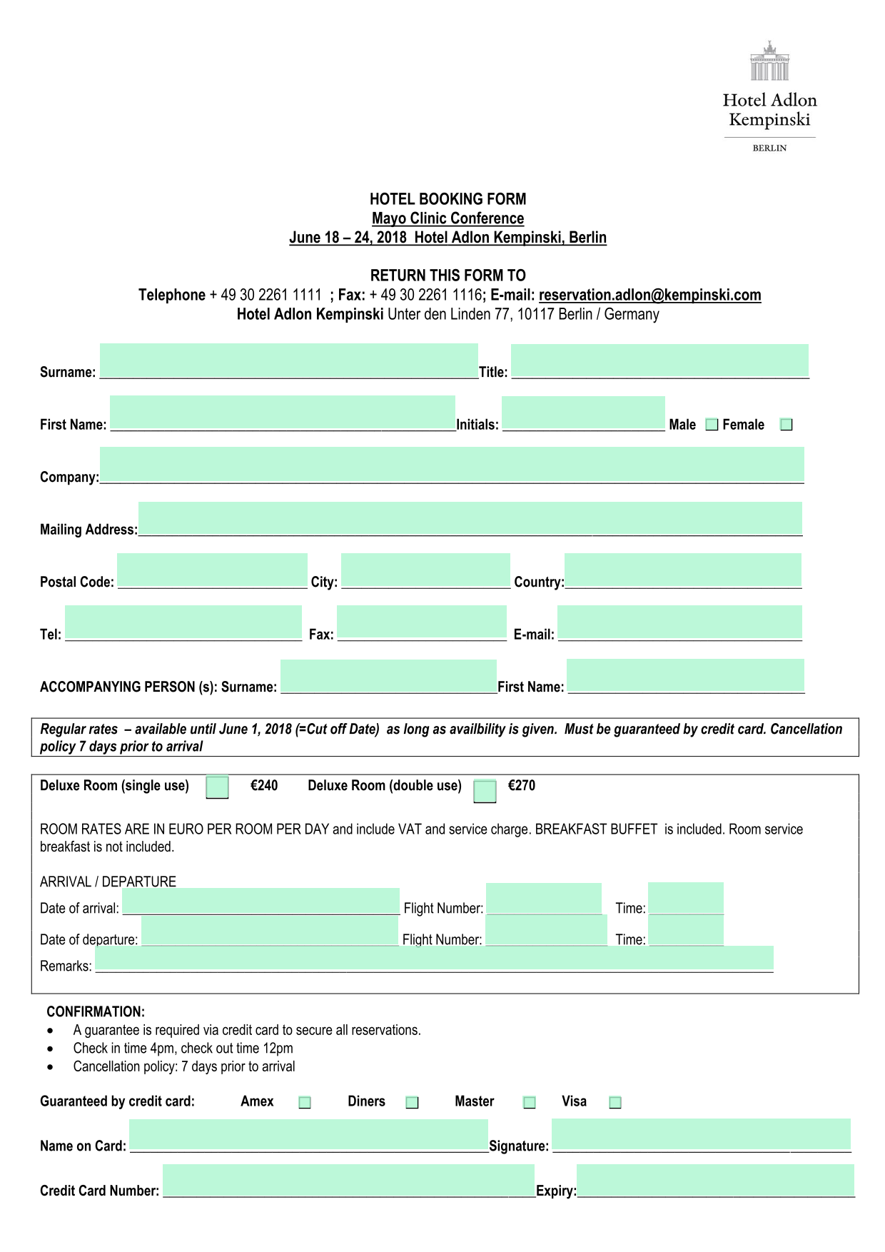 Hotel Booking Form screenshot
