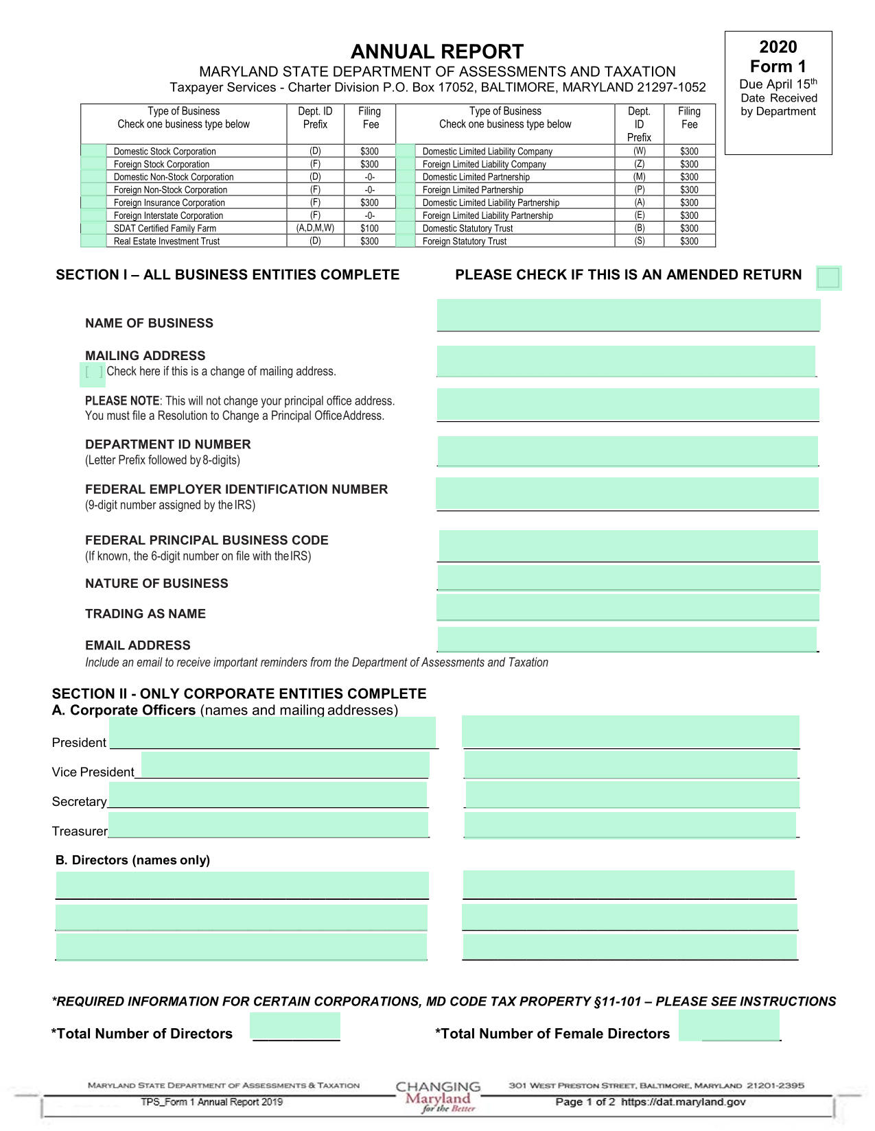 2020 Annual Report screenshot