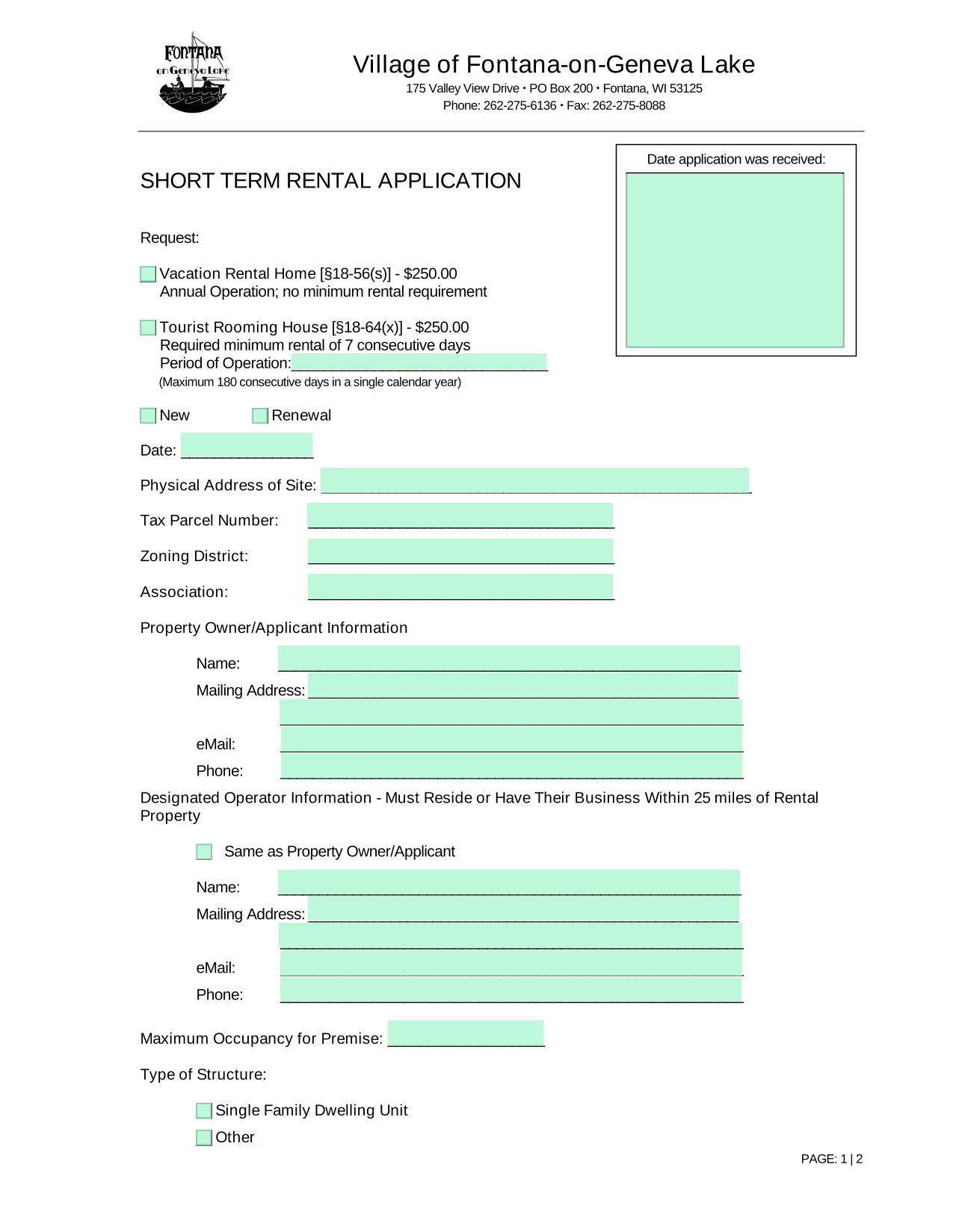 Short Term Rental Application screenshot
