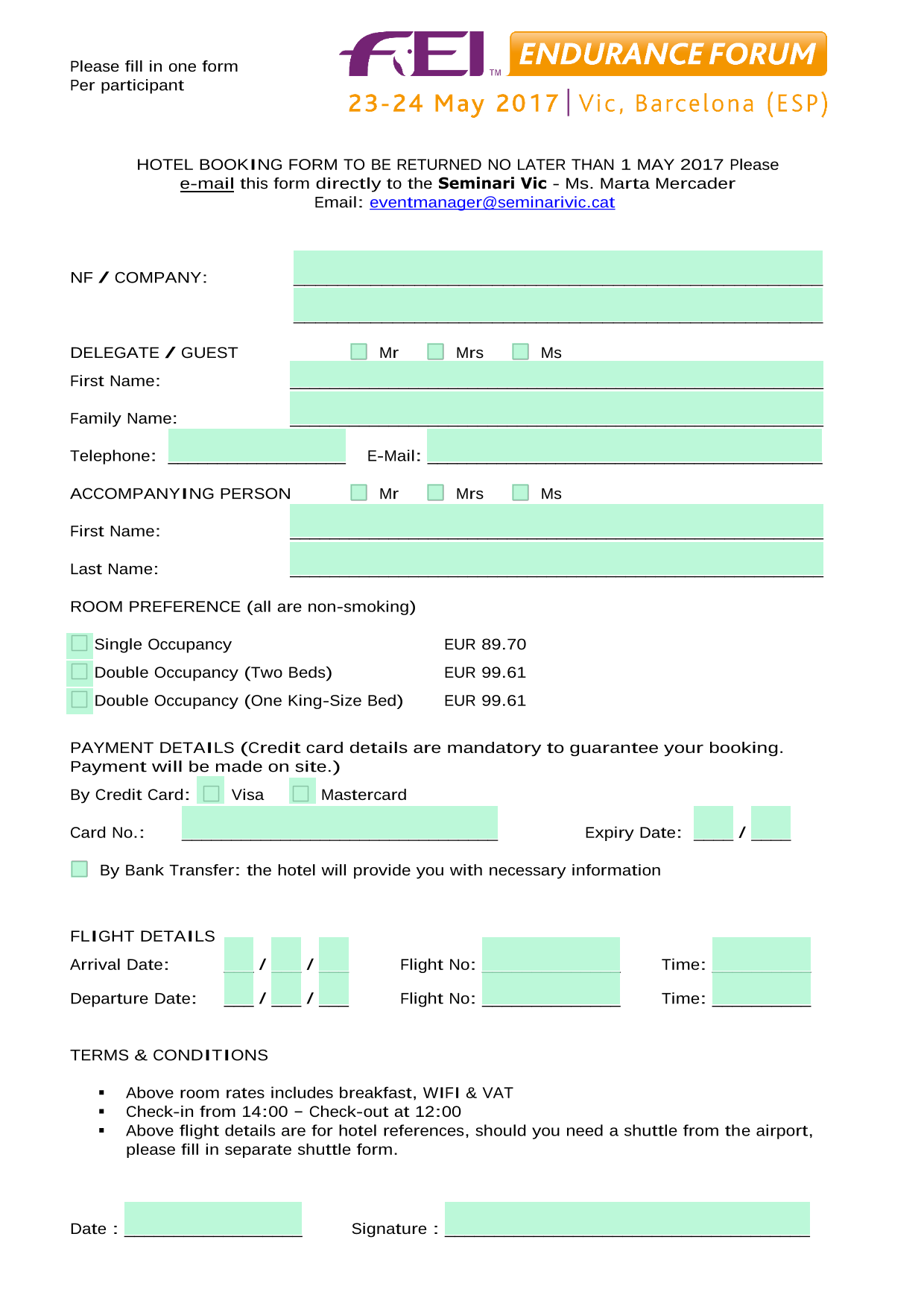 Hotel Booking Form screenshot