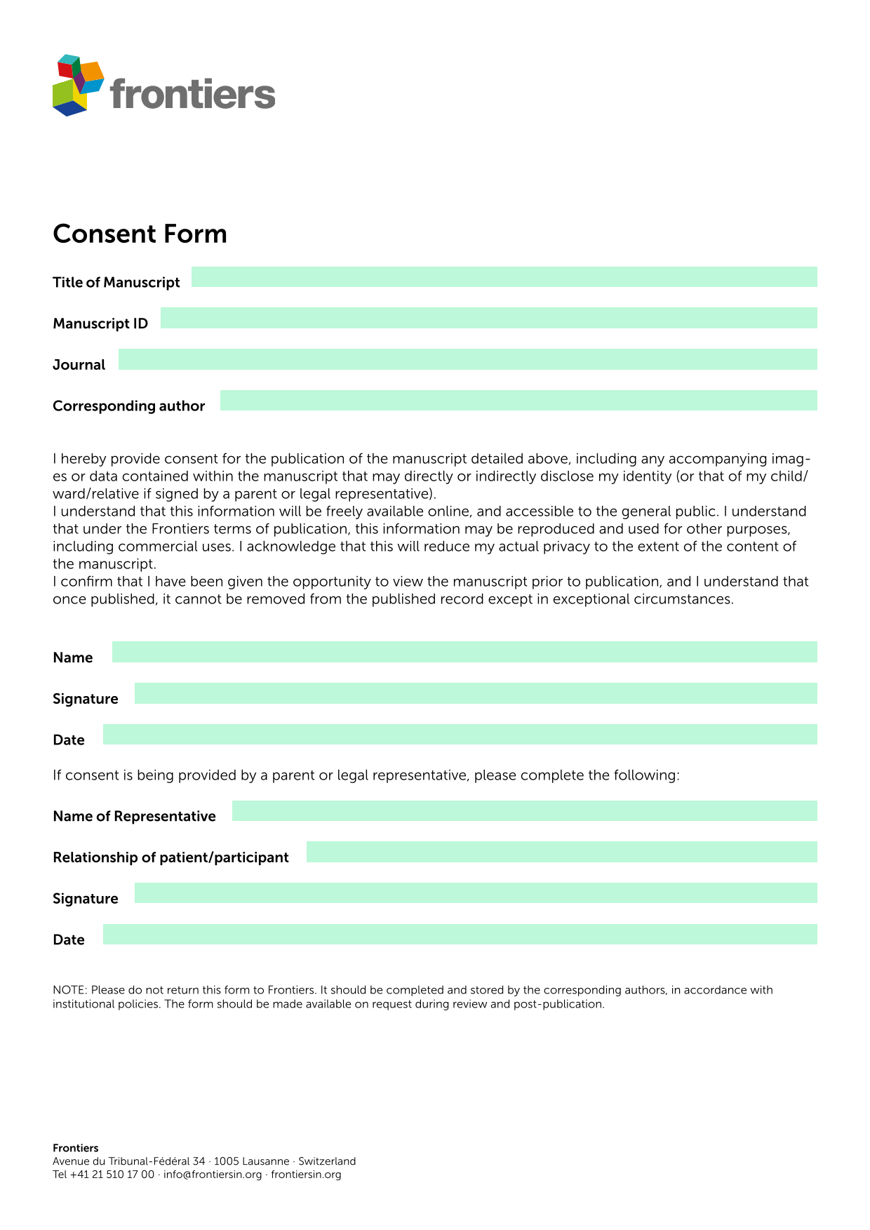 Consent Form screenshot