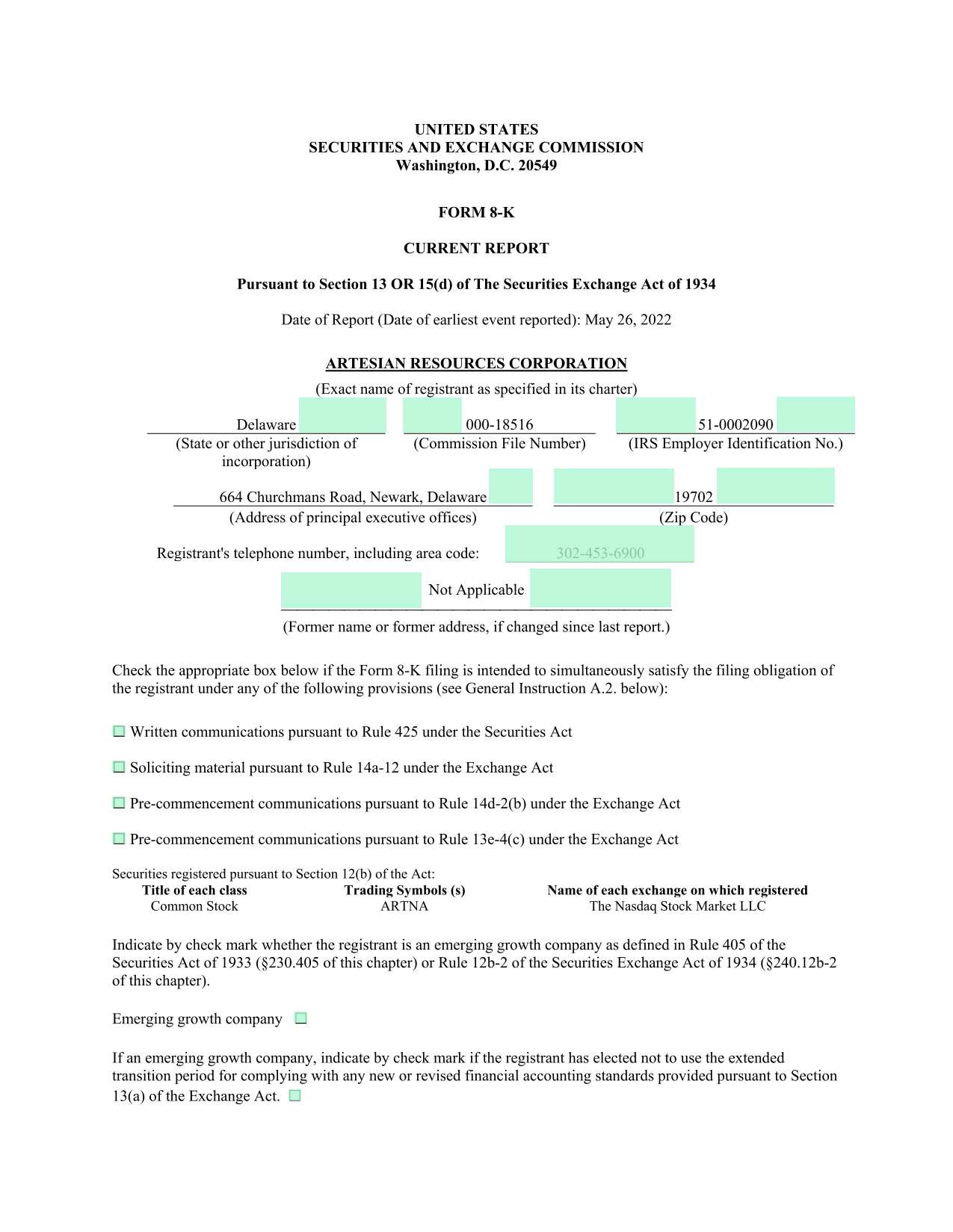FORM 8 K CURRENT REPORT screenshot
