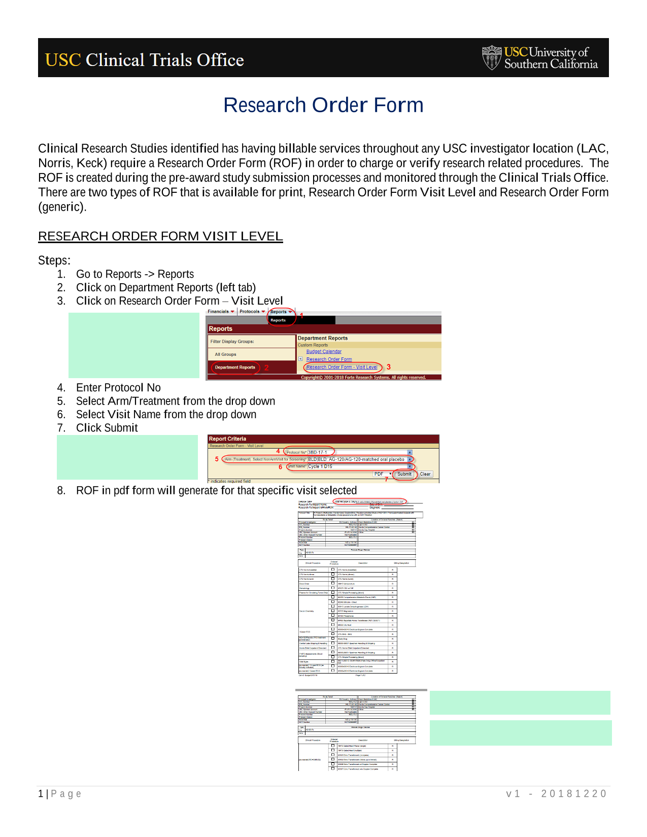 Research Order Form screenshot