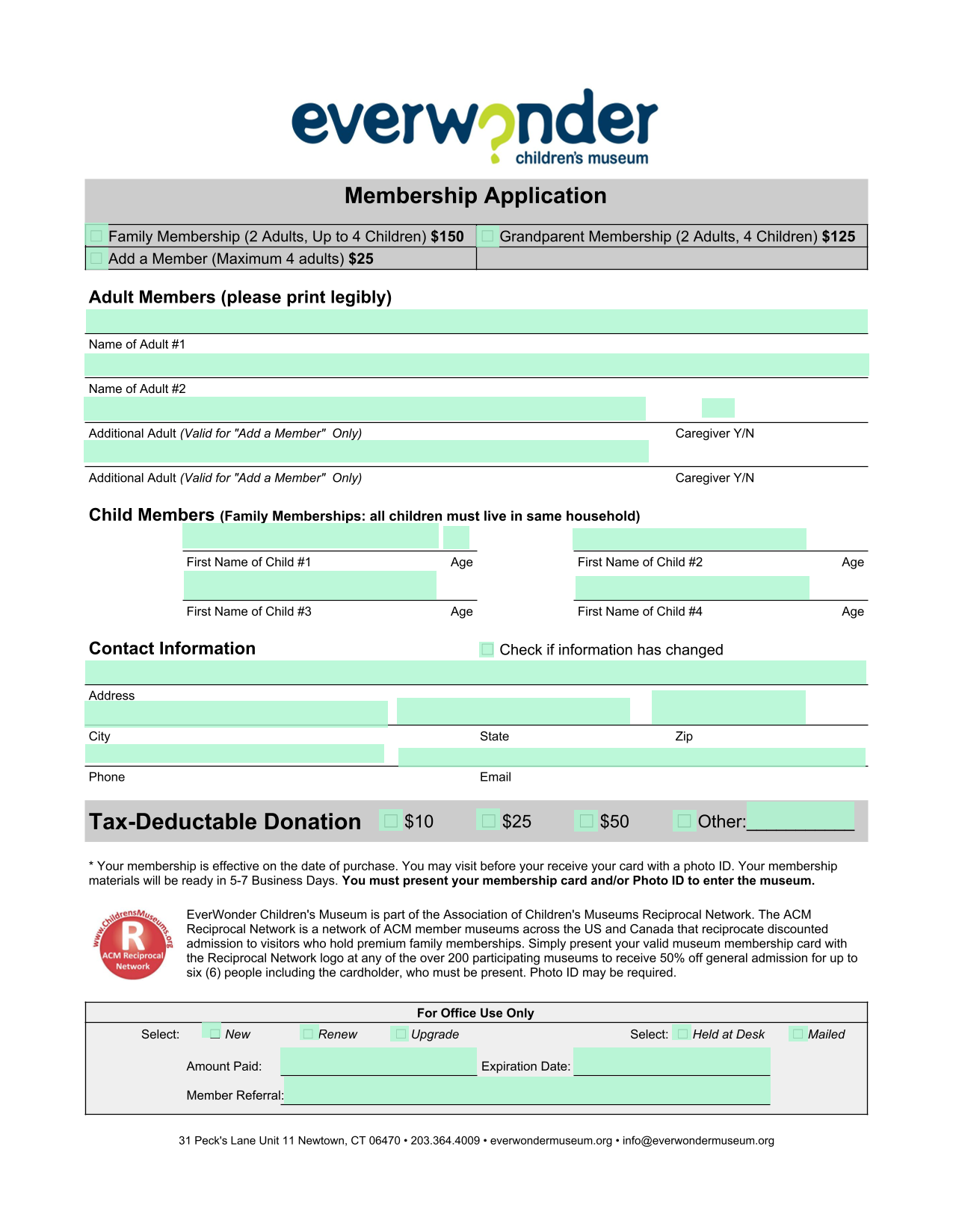 Membership Application screenshot