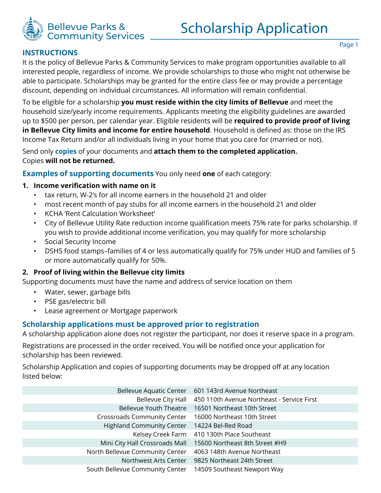 Scholarship Application screenshot