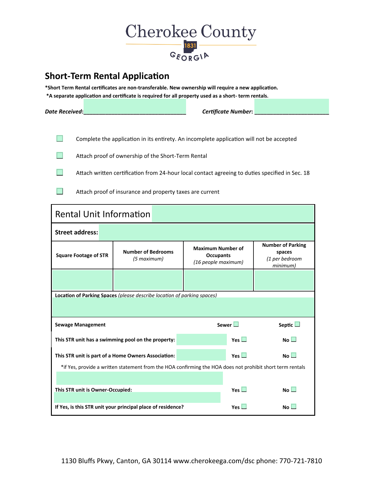 Short Term Rental Application screenshot