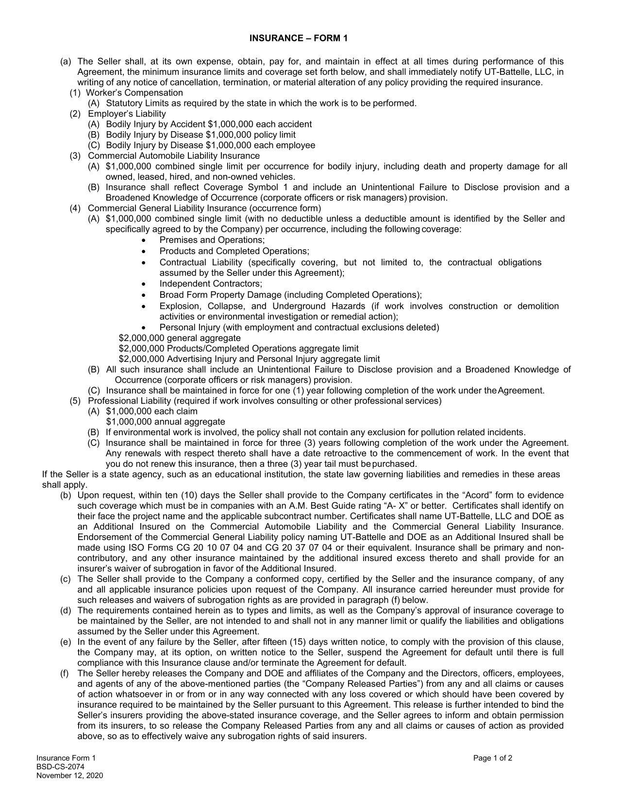 Insurance Form 1 screenshot