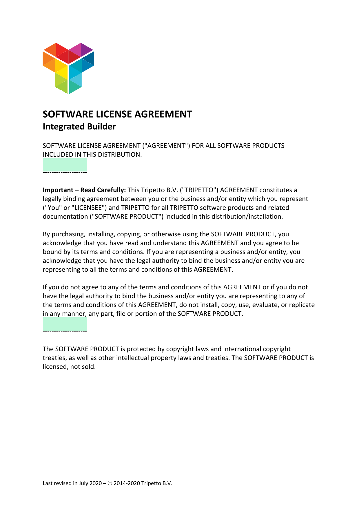 Software License Agreement screenshot