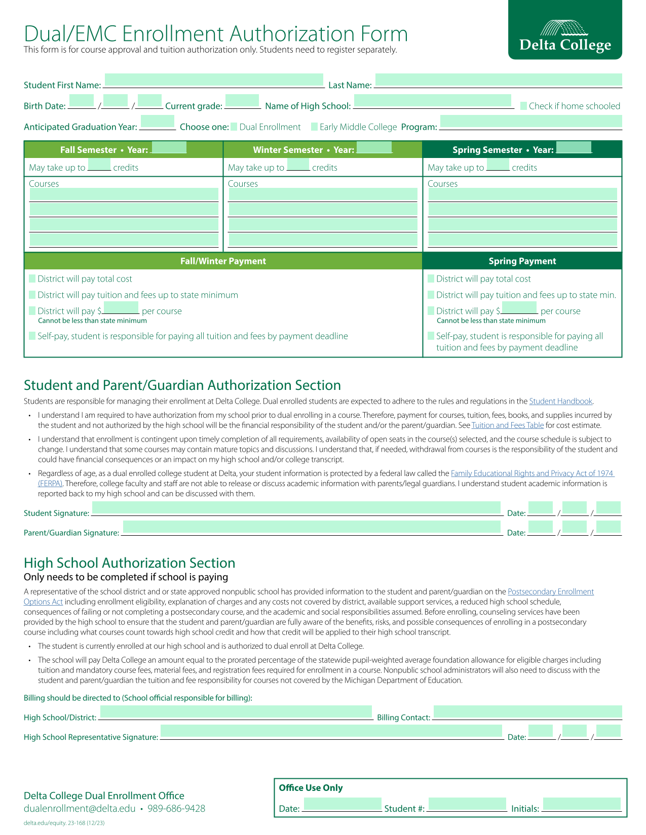 DualEMC Enrollment Authorization Form screenshot