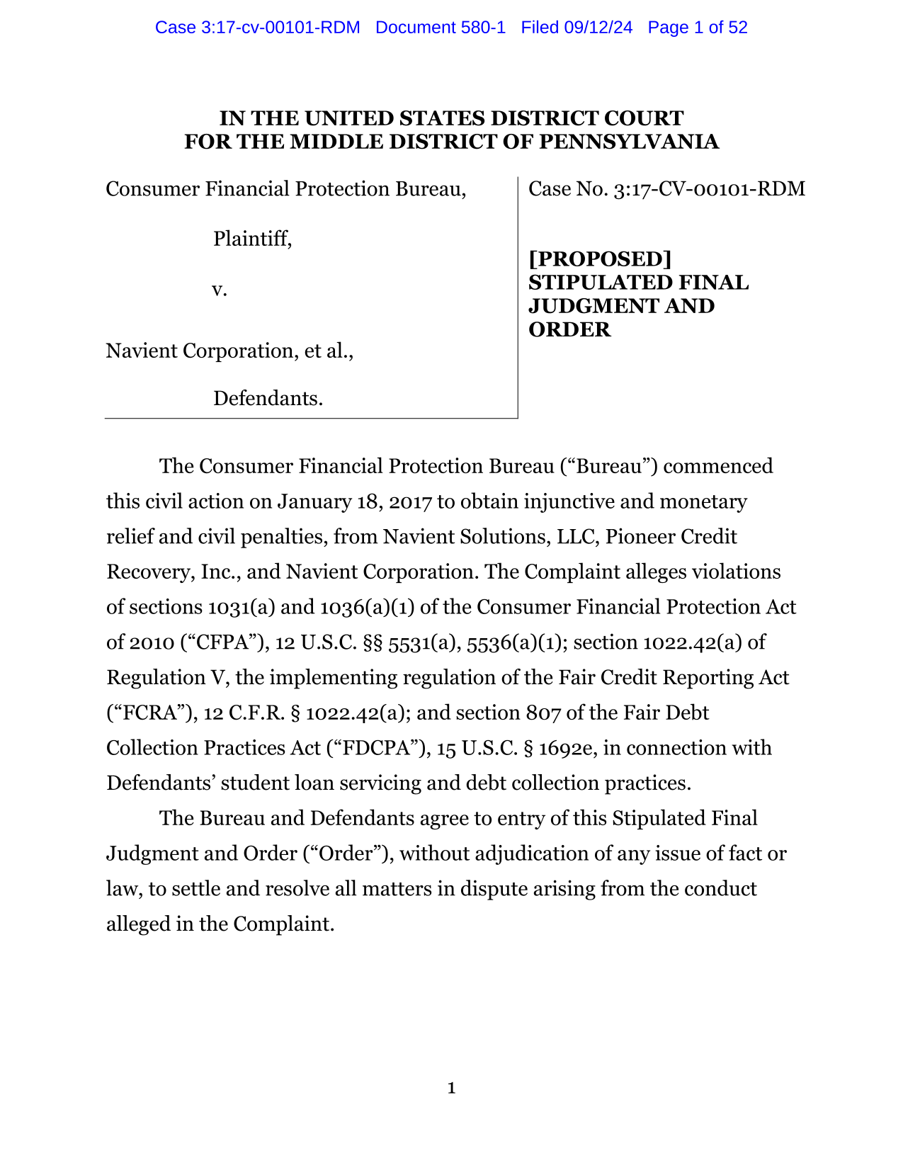 Stipulated Final Judgment And Order screenshot