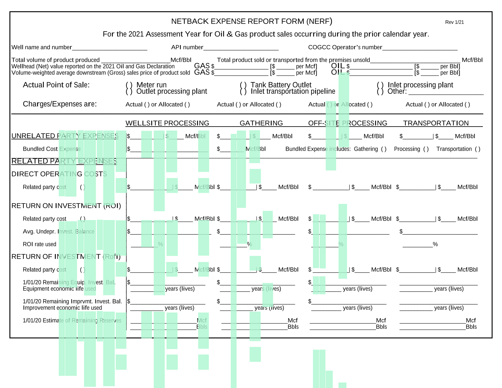 NETBACK EXPENSE REPORT FORM (NERF) screenshot