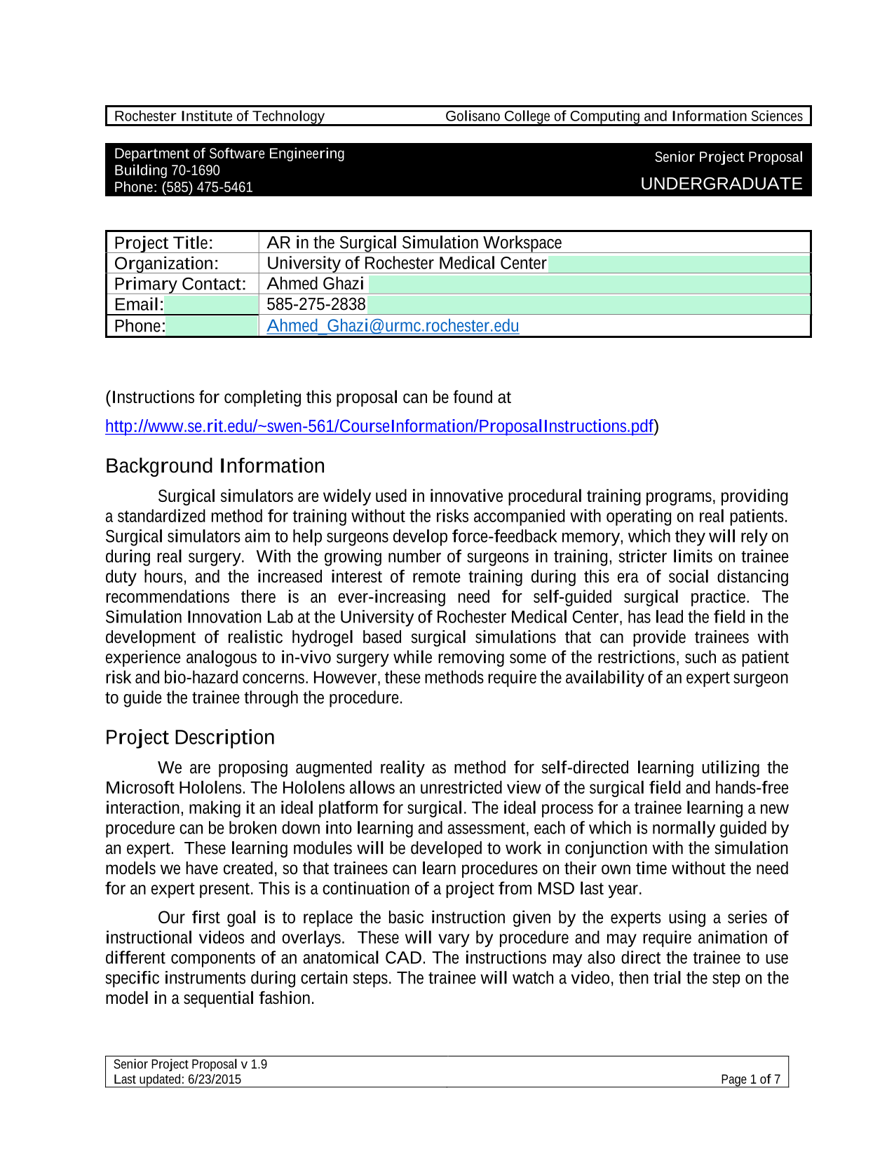 Senior Project Proposal screenshot
