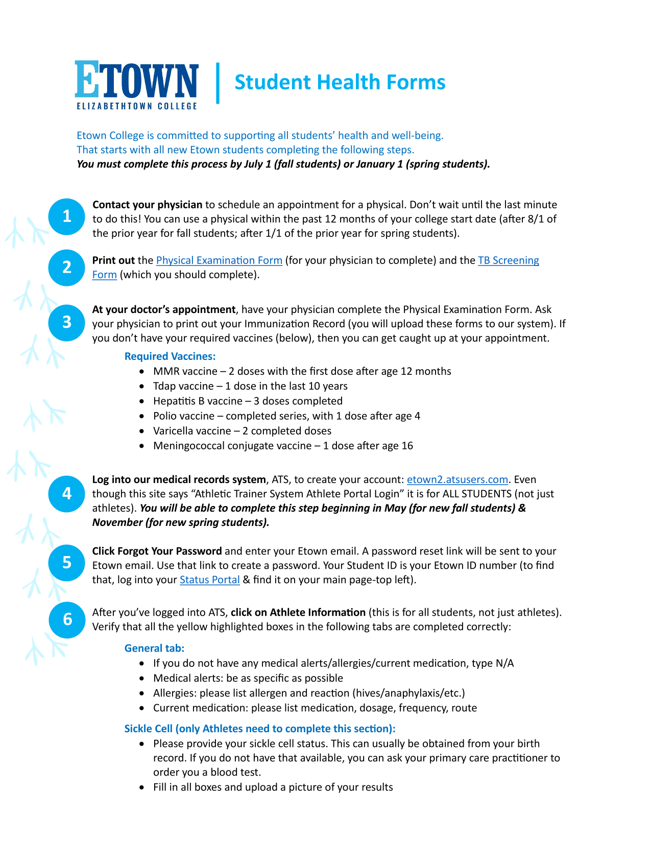 Student Health Forms screenshot