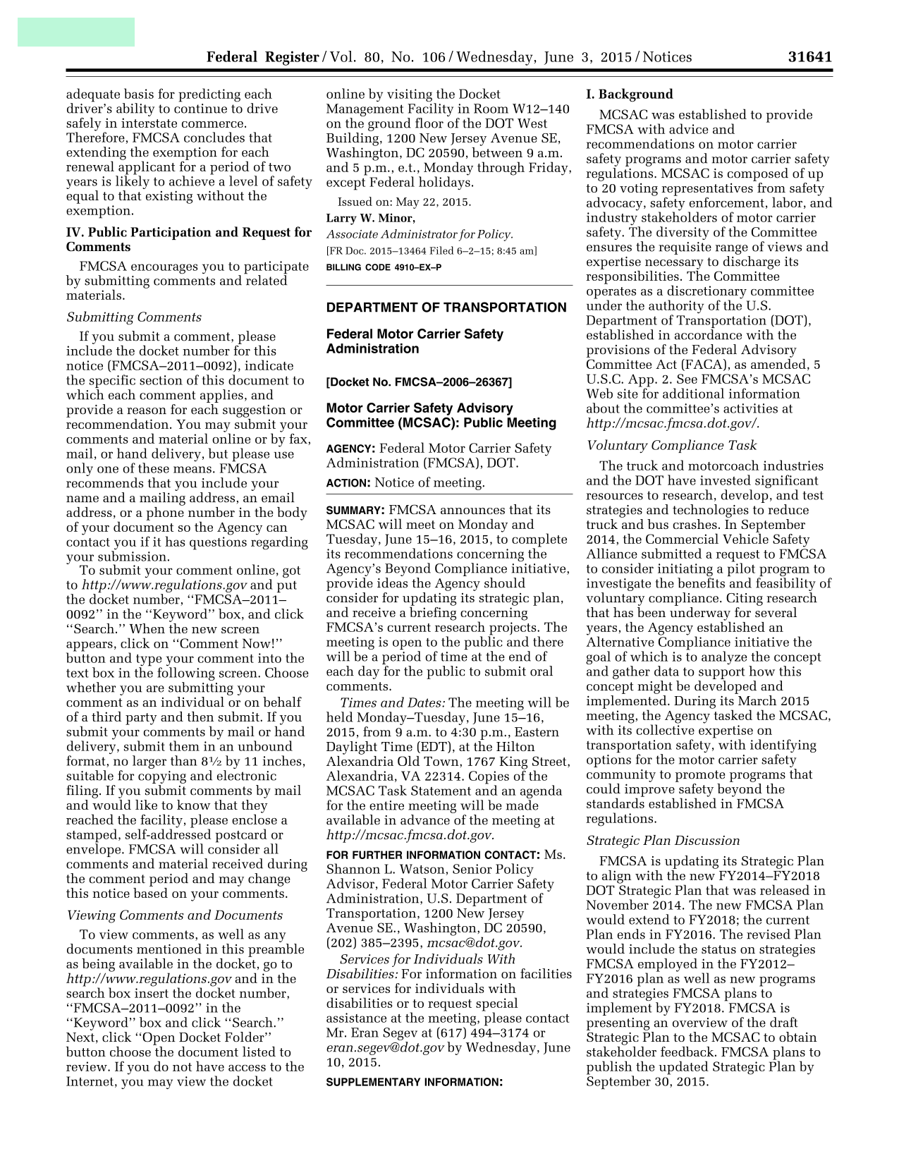 Federal Register Notice FMCSA Exemption Extension screenshot