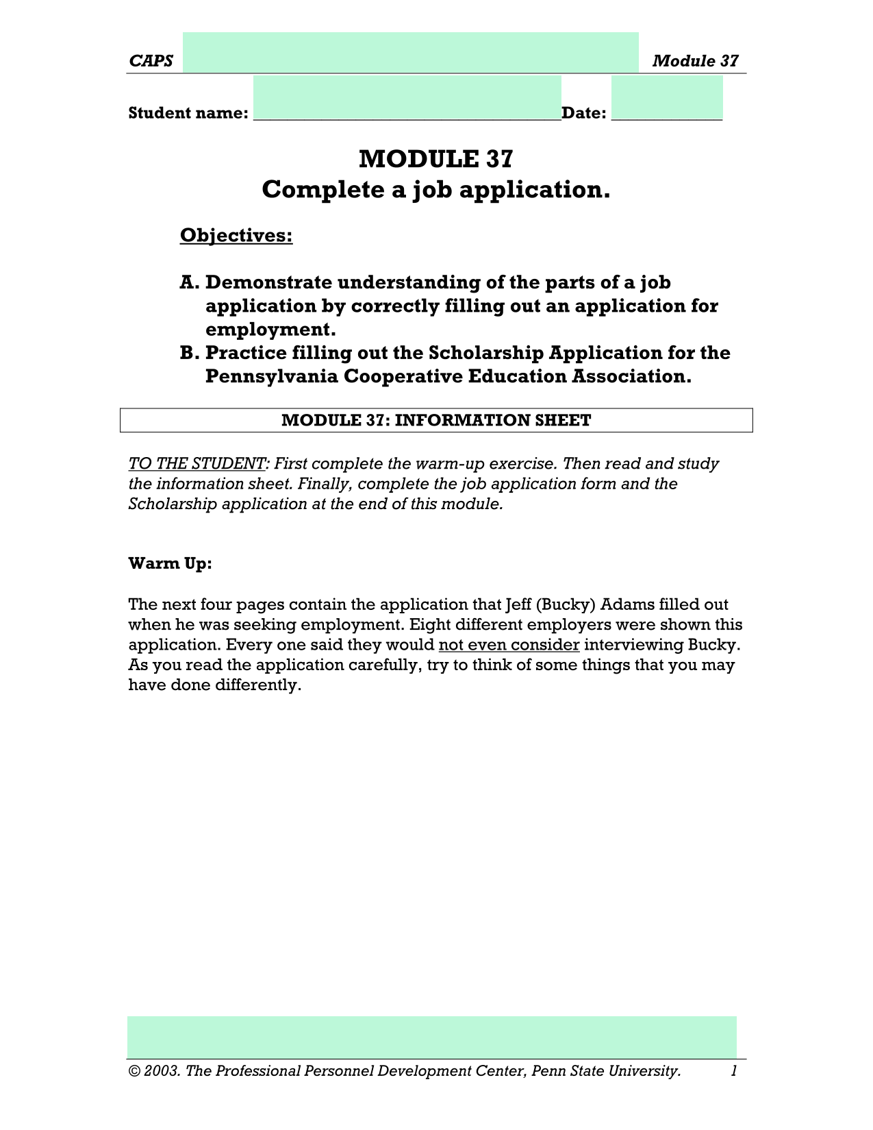 Application For Employment screenshot
