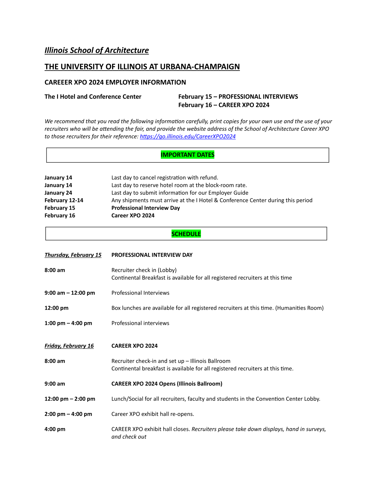 CAREEER XPO 2024 EMPLOYER INFORMATION screenshot