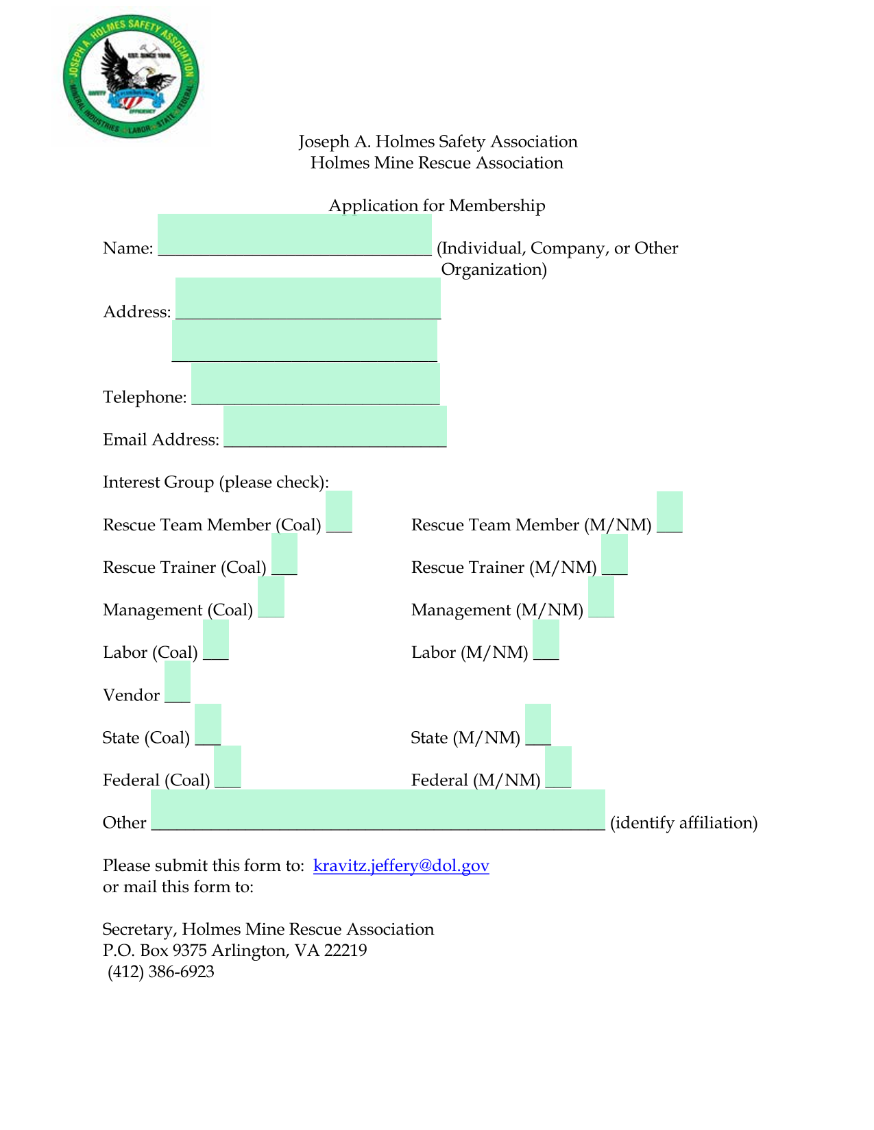Application For Membership screenshot