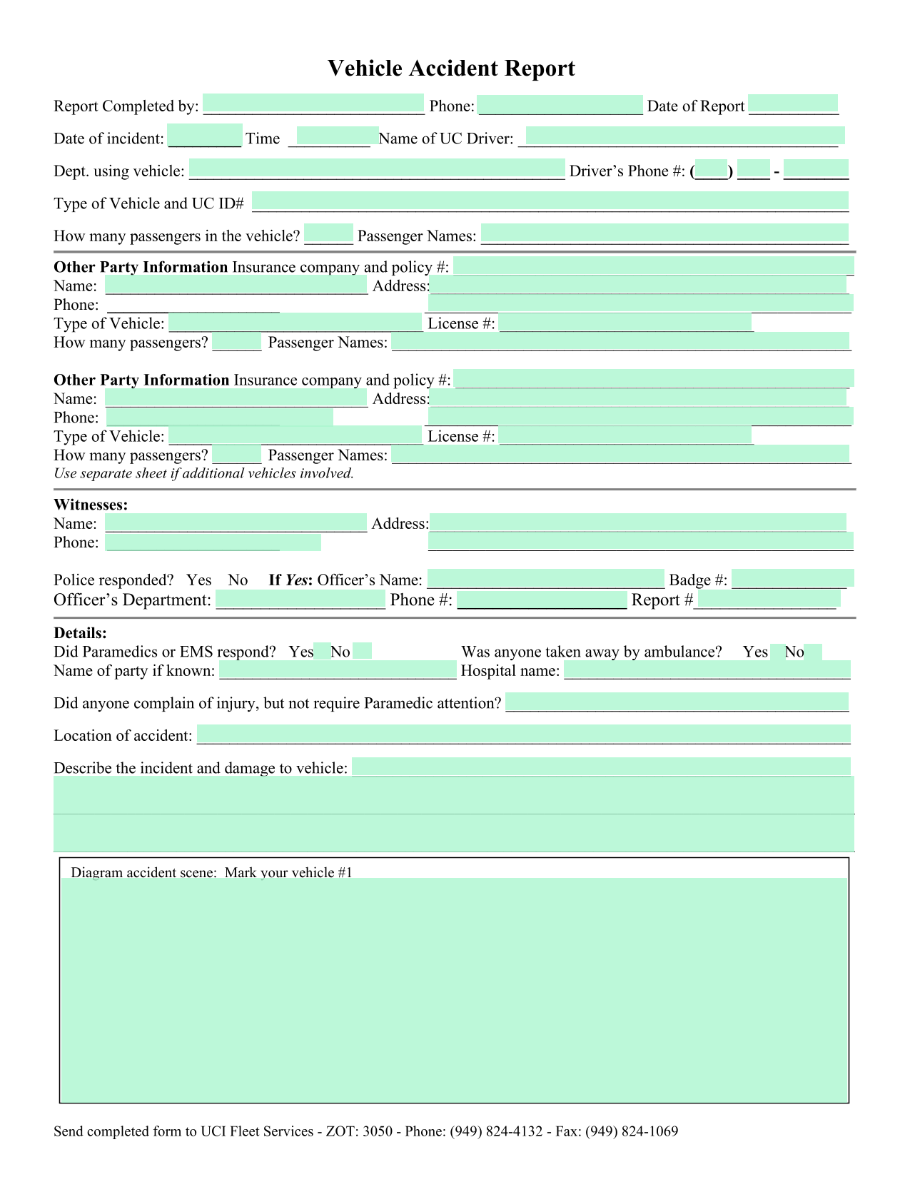 Vehicle Accident Report screenshot