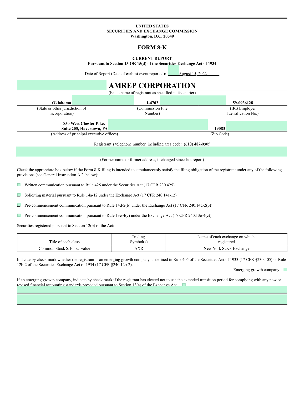 FORM 8 K CURRENT REPORT screenshot