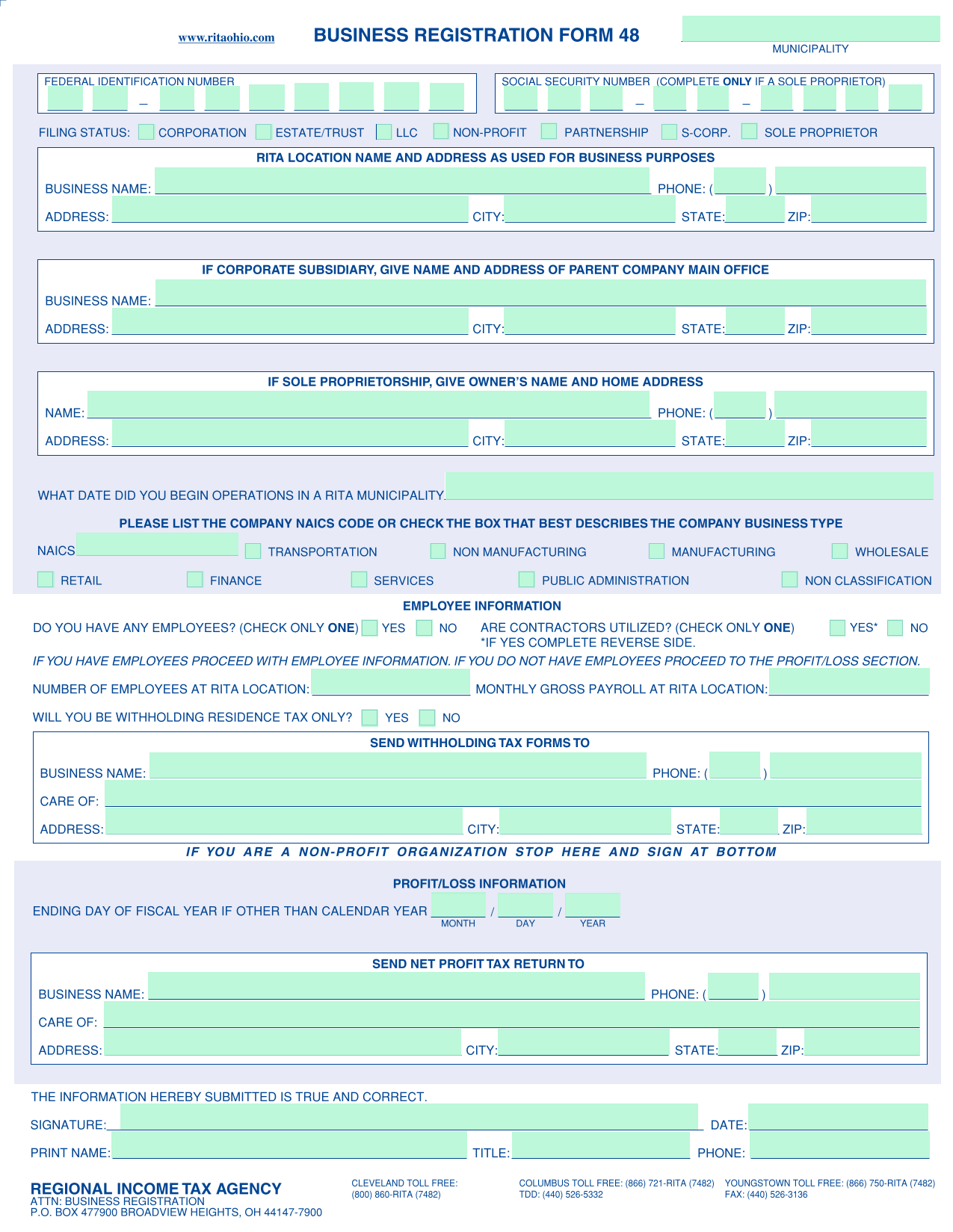 Business Registration Form 48 screenshot