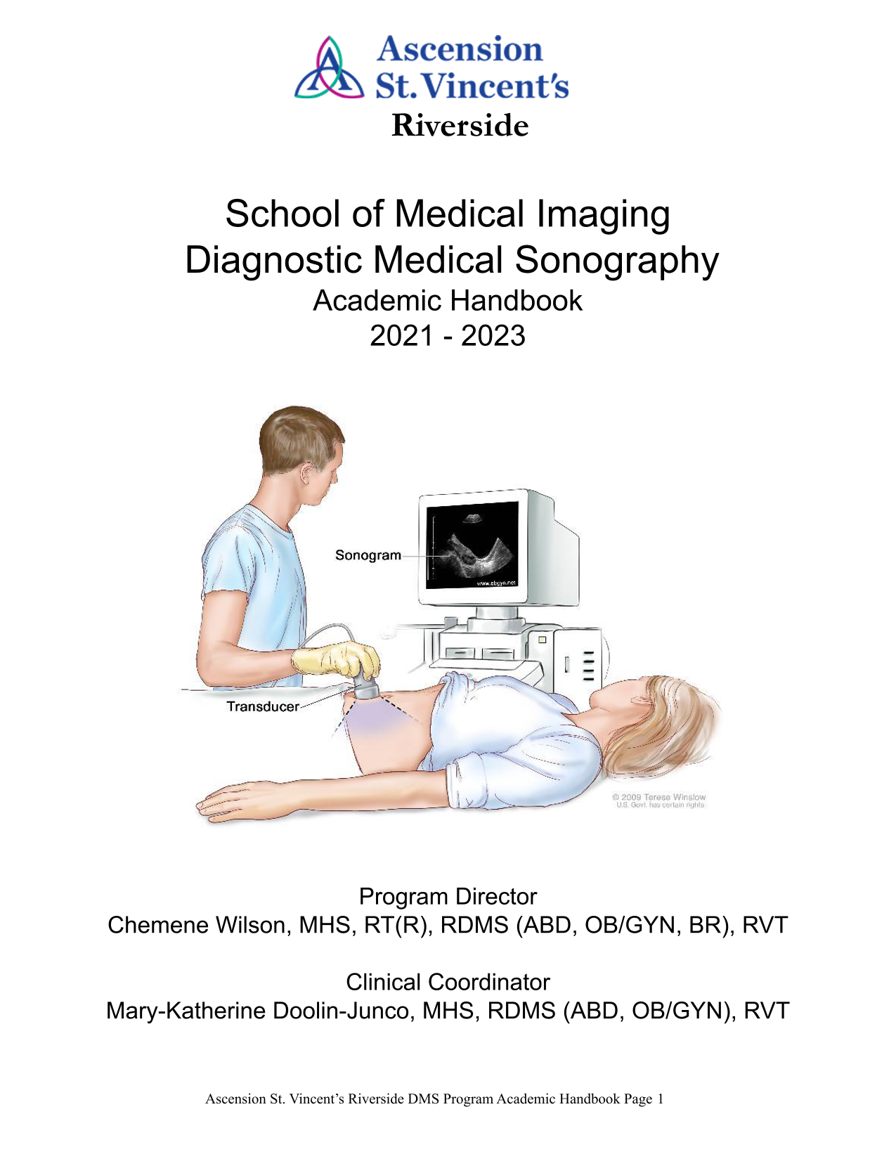 Diagnostic Medical Sonography Academic Handbook screenshot