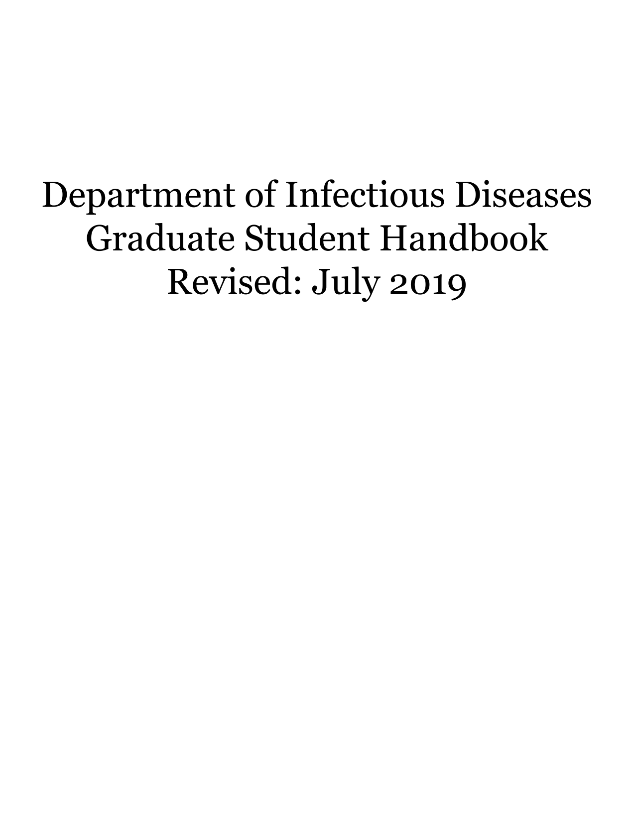 Graduate Student Handbook screenshot