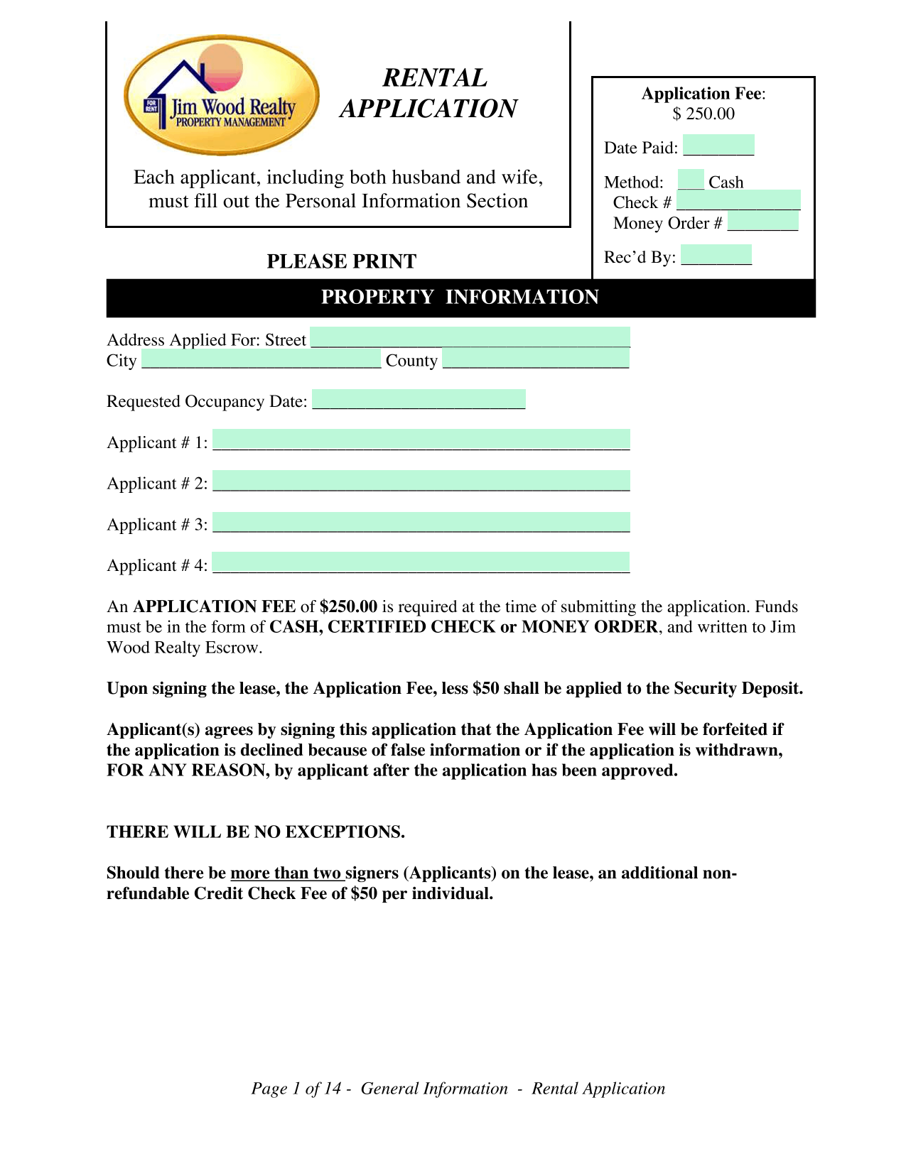 Rental Application screenshot