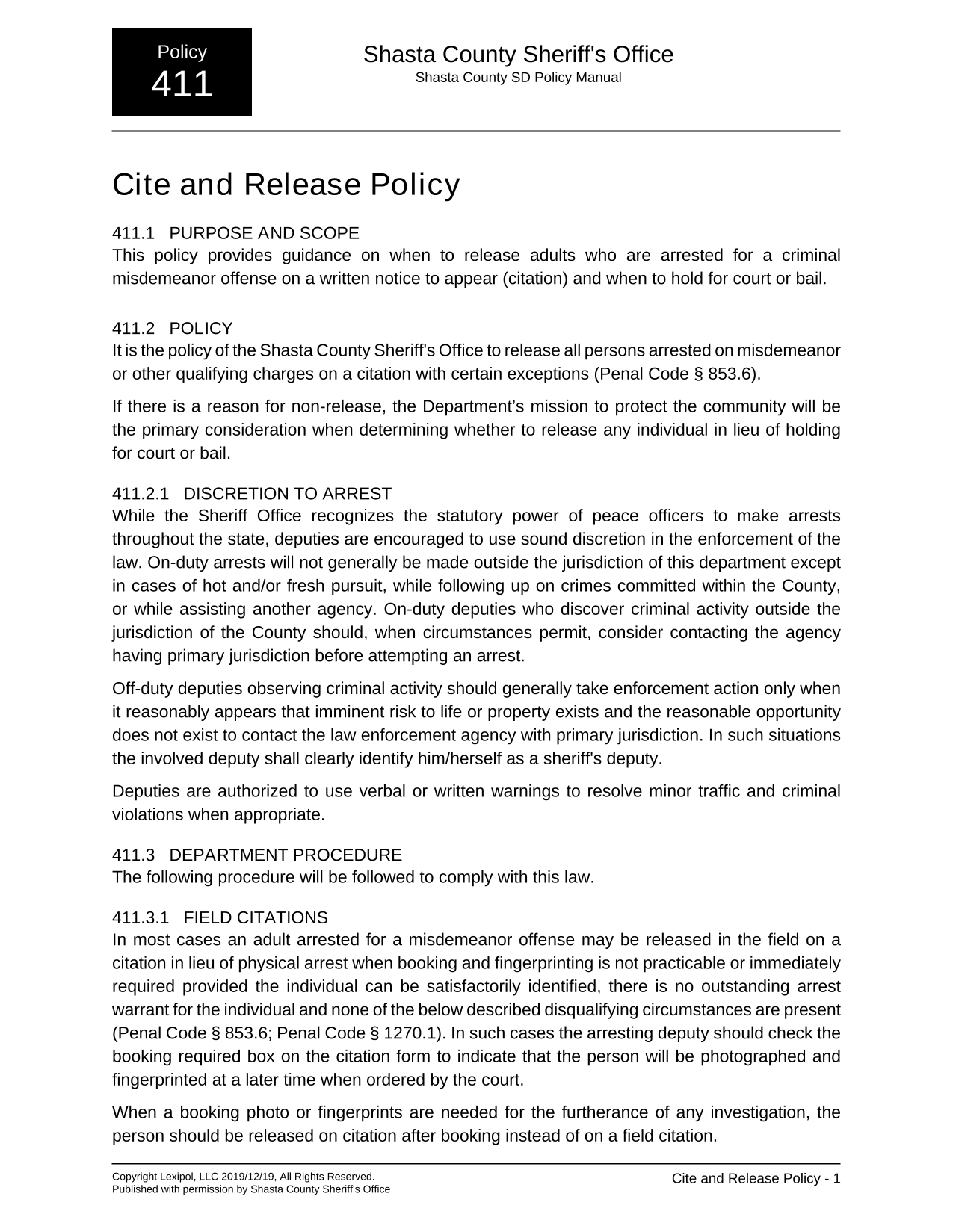 Cite And Release Policy screenshot