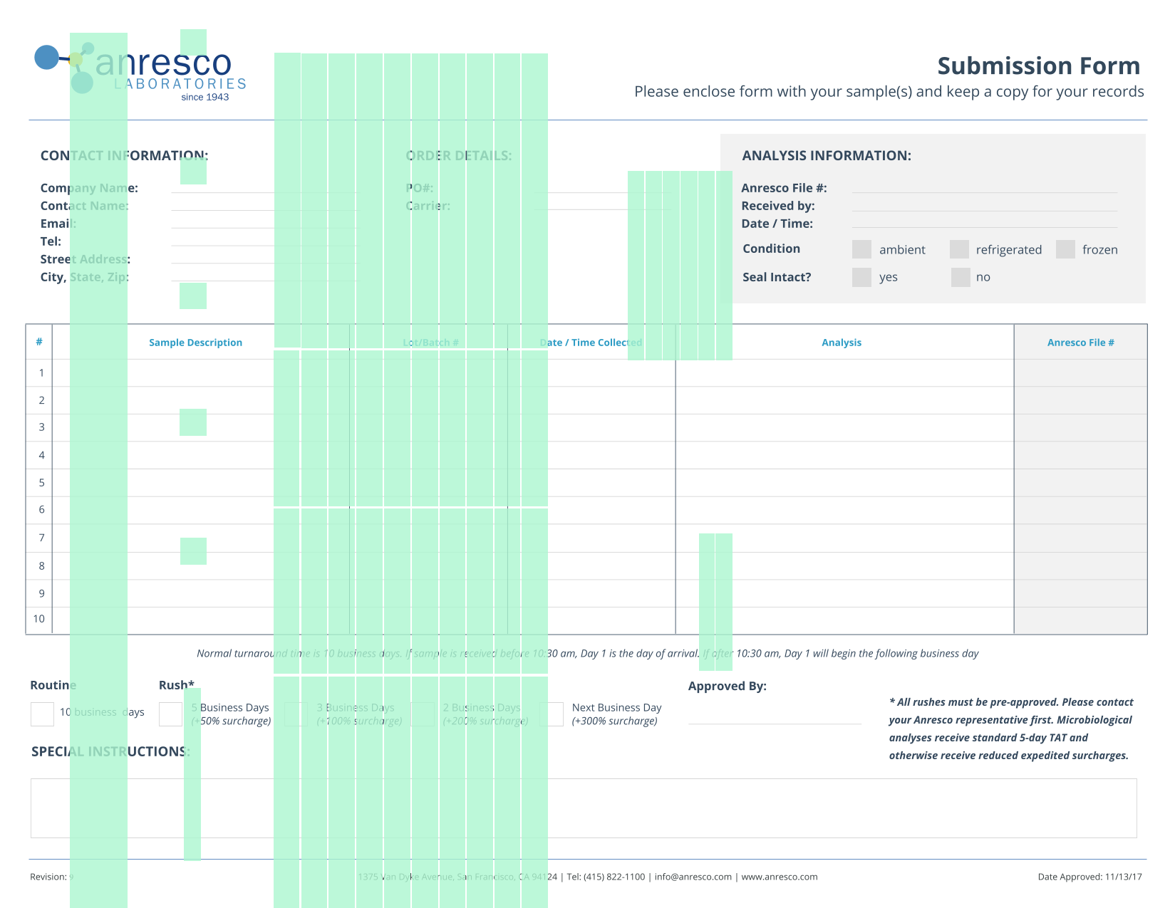 Submission Form screenshot