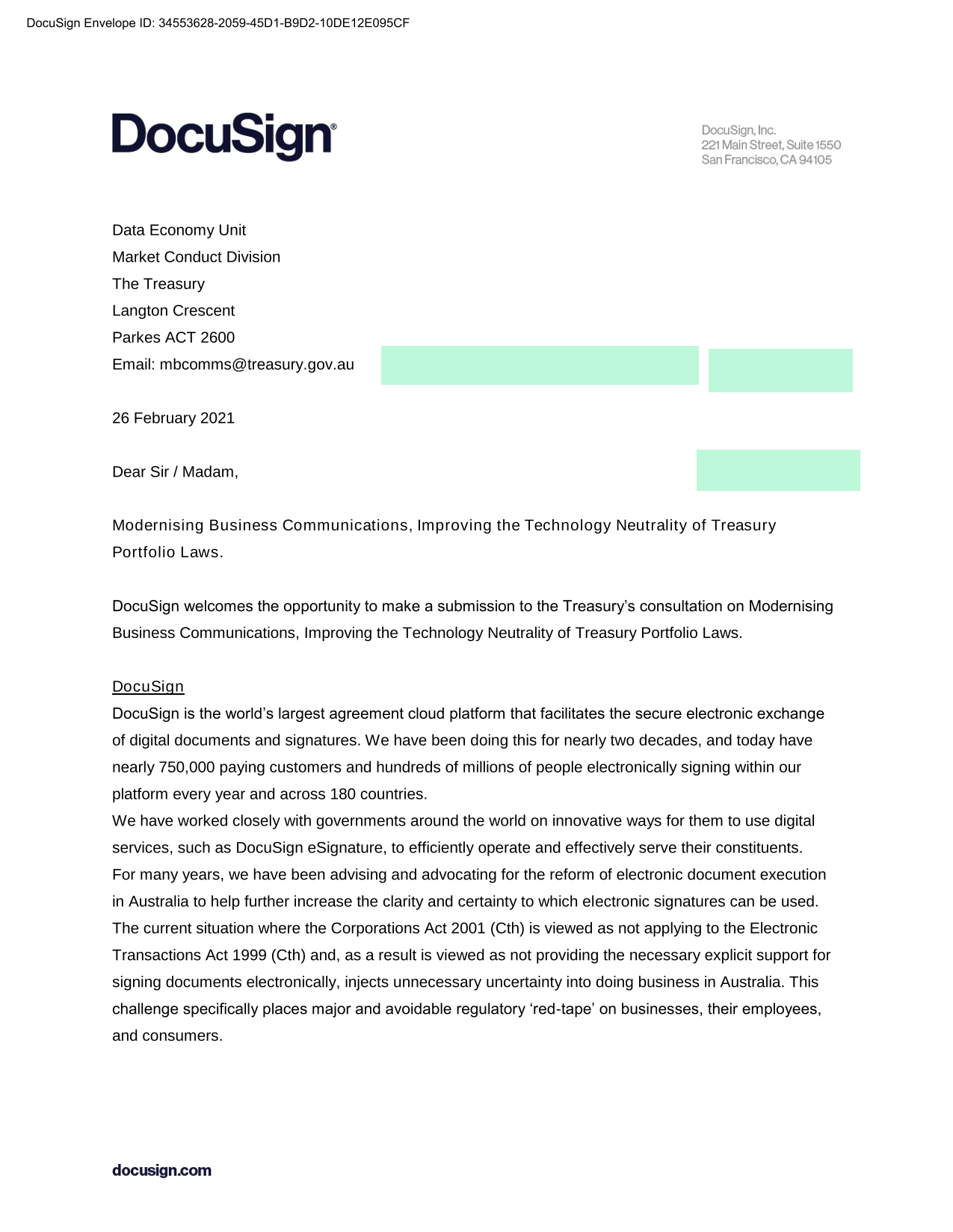 Modernising Business Communications, Improving The Technology Neutrality Of Treasury Portfolio Laws screenshot