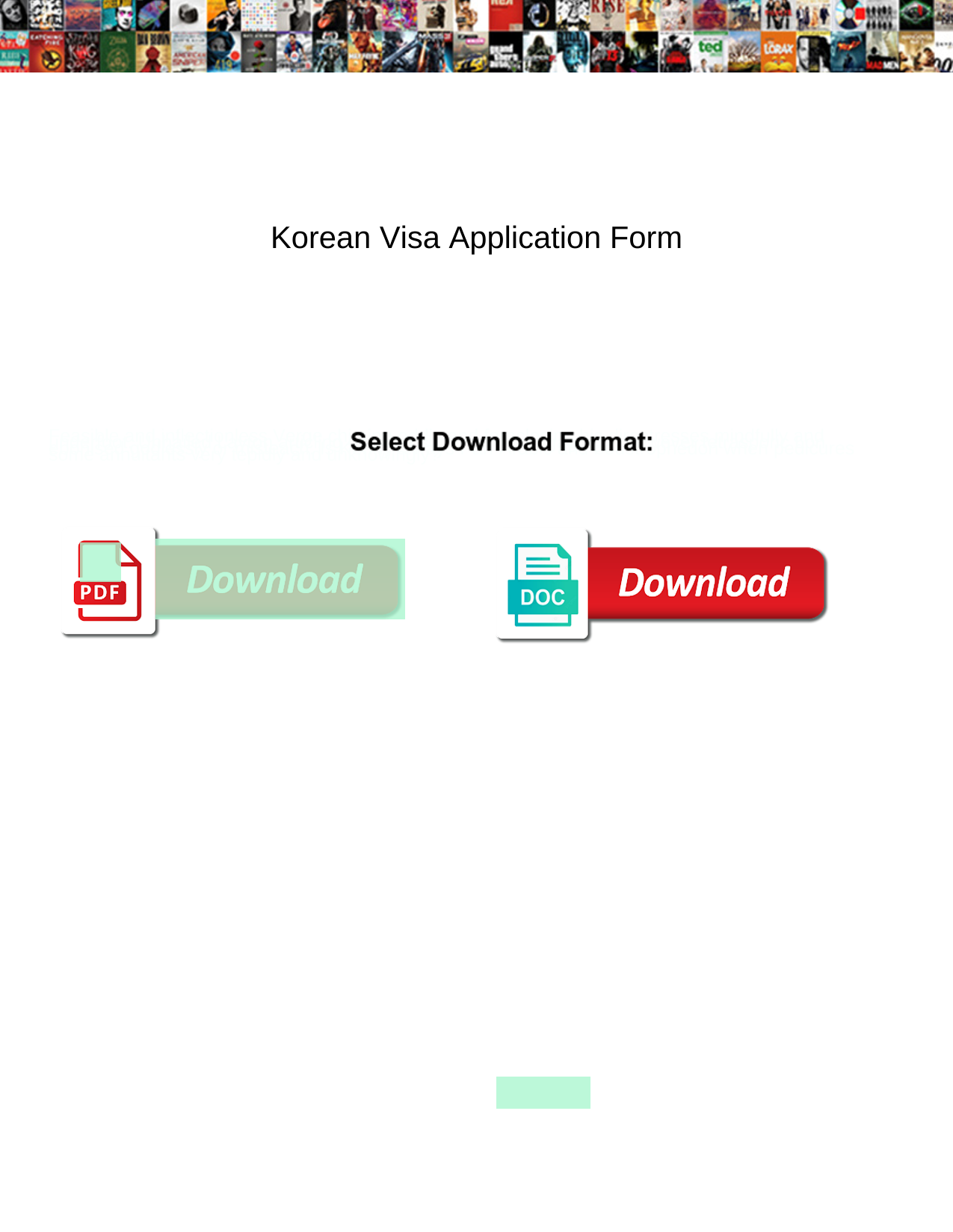 Korean Visa Application Form screenshot