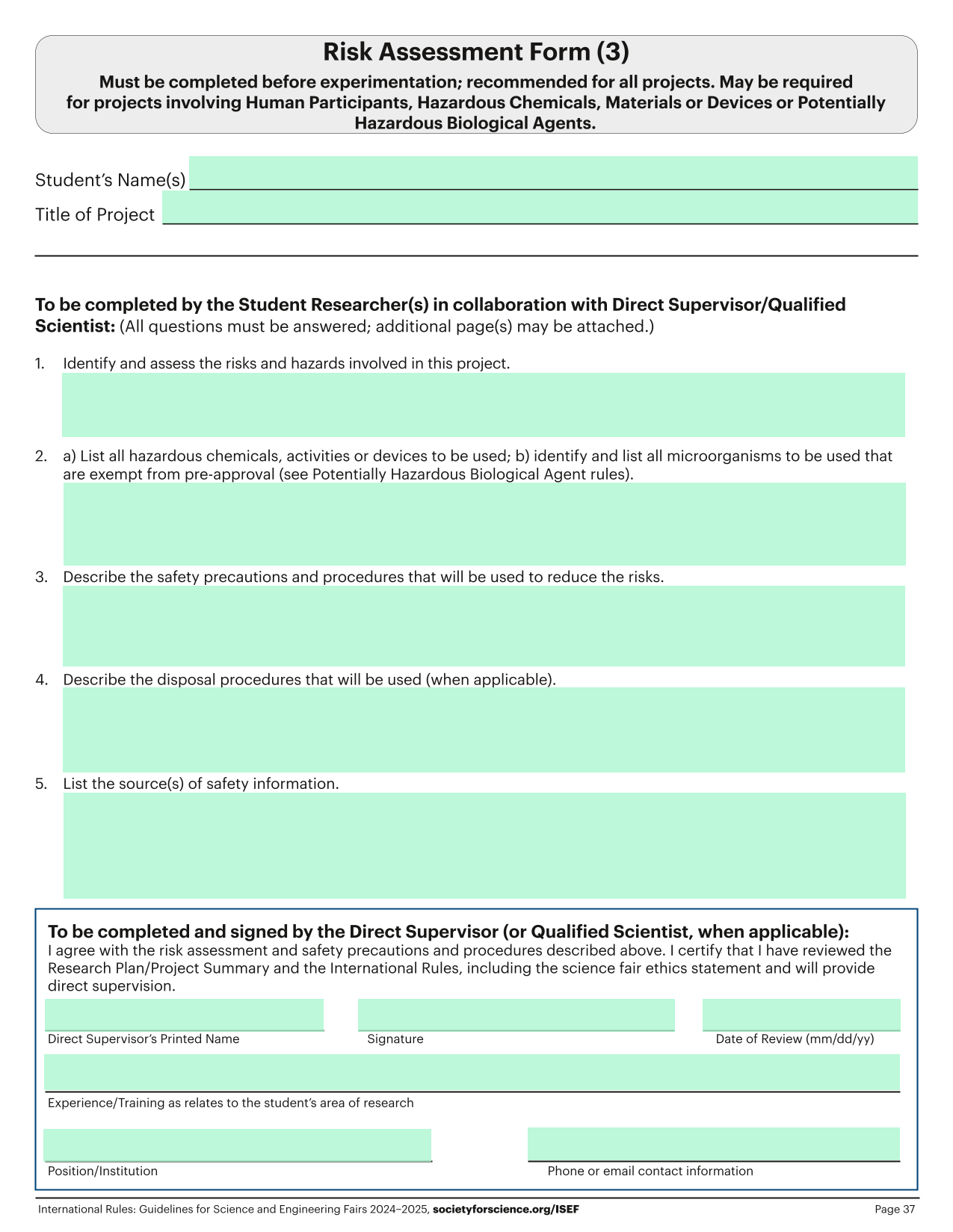 Risk Assessment Form (3) screenshot