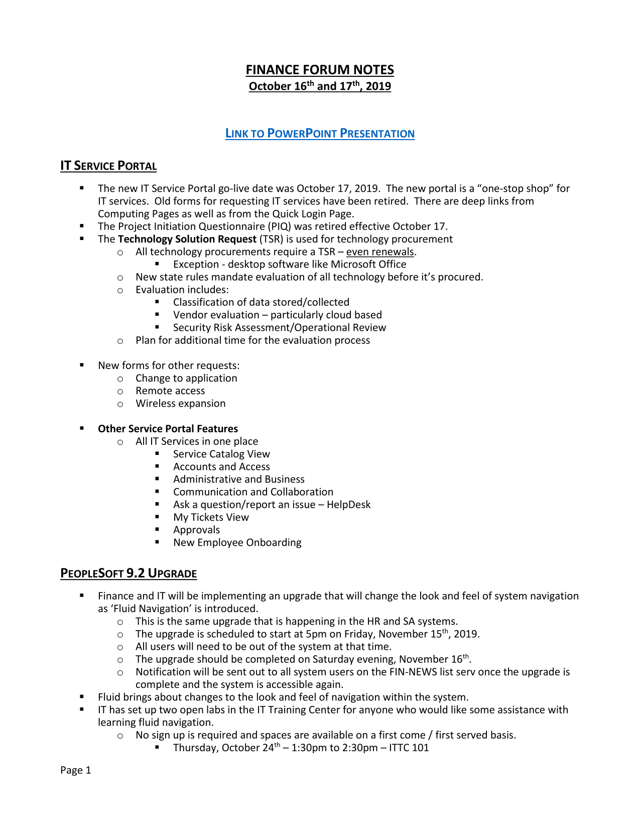 Finance Forum Notes screenshot