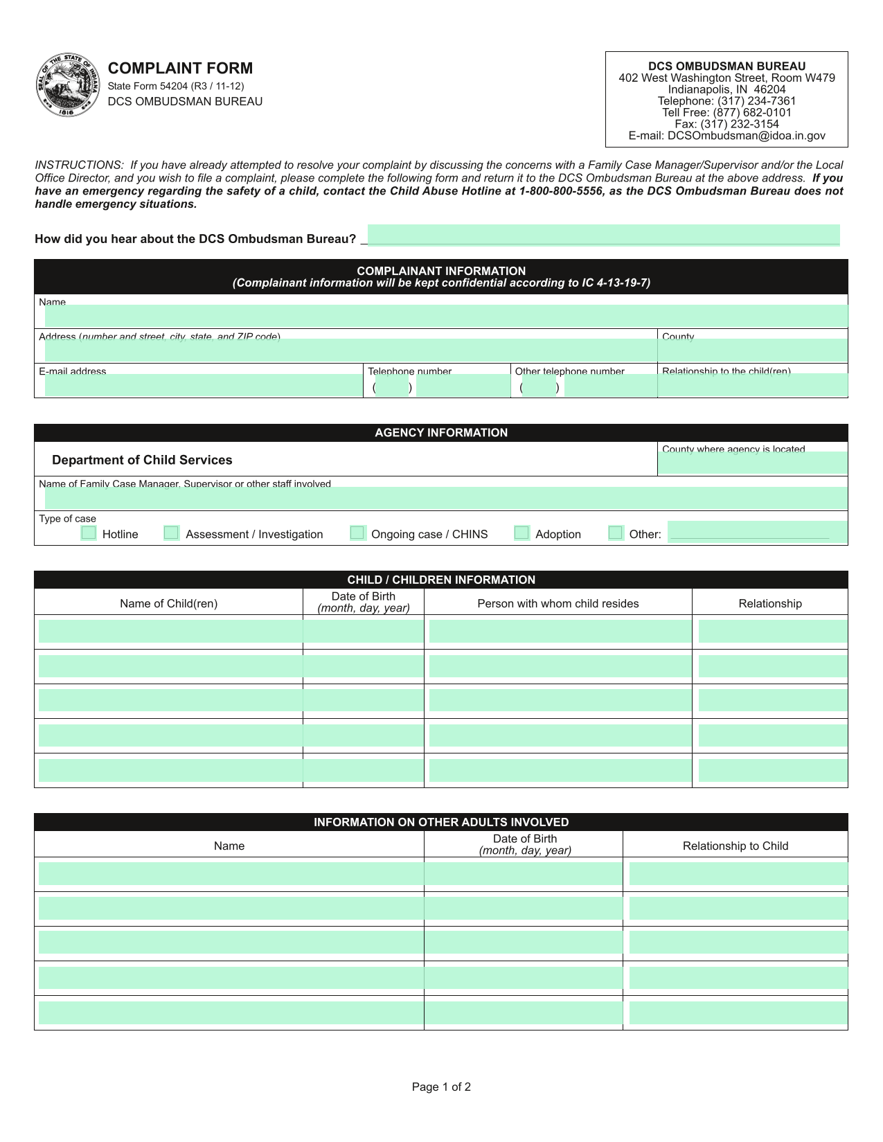 Employment Application Form screenshot
