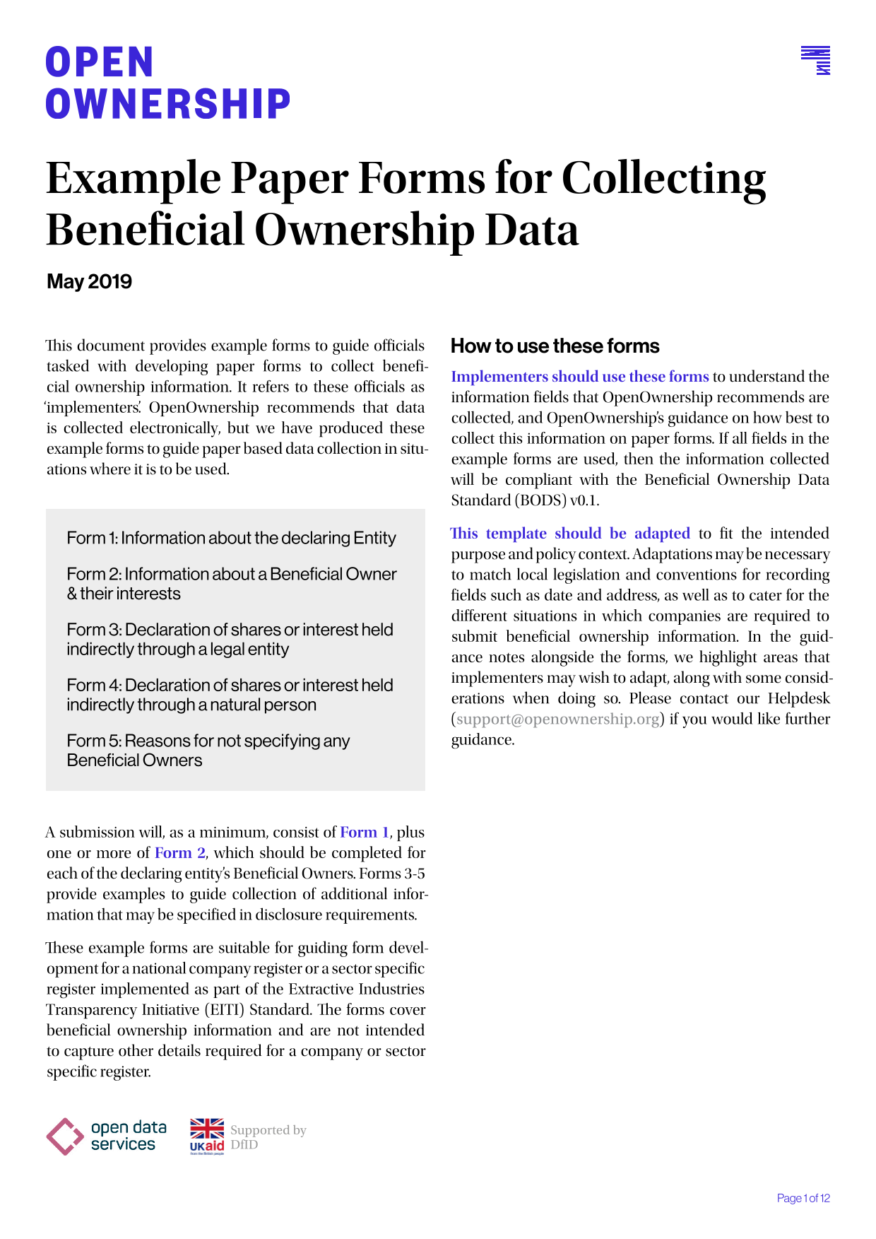 Example Paper Forms For Collecting Beneficial Ownership Data screenshot