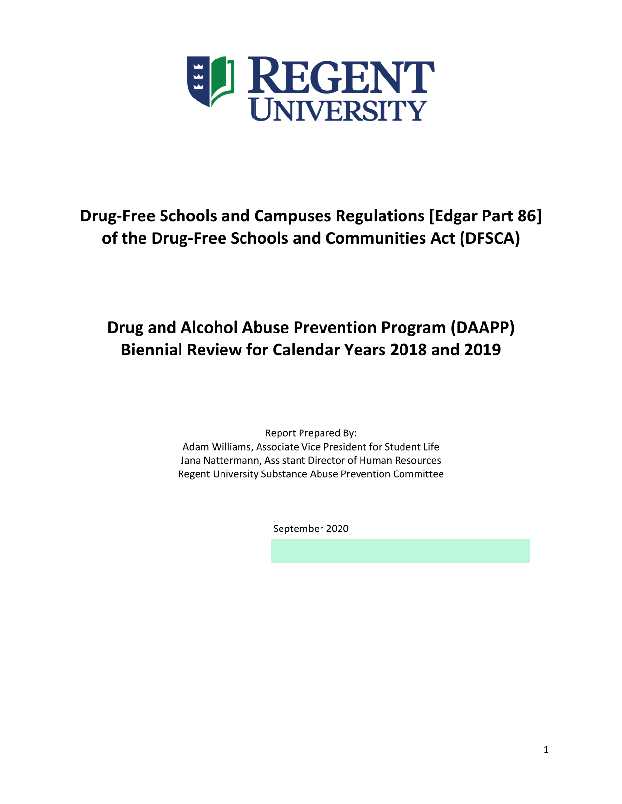 Drug Free Schools And Campuses Regulations Biennial Review screenshot