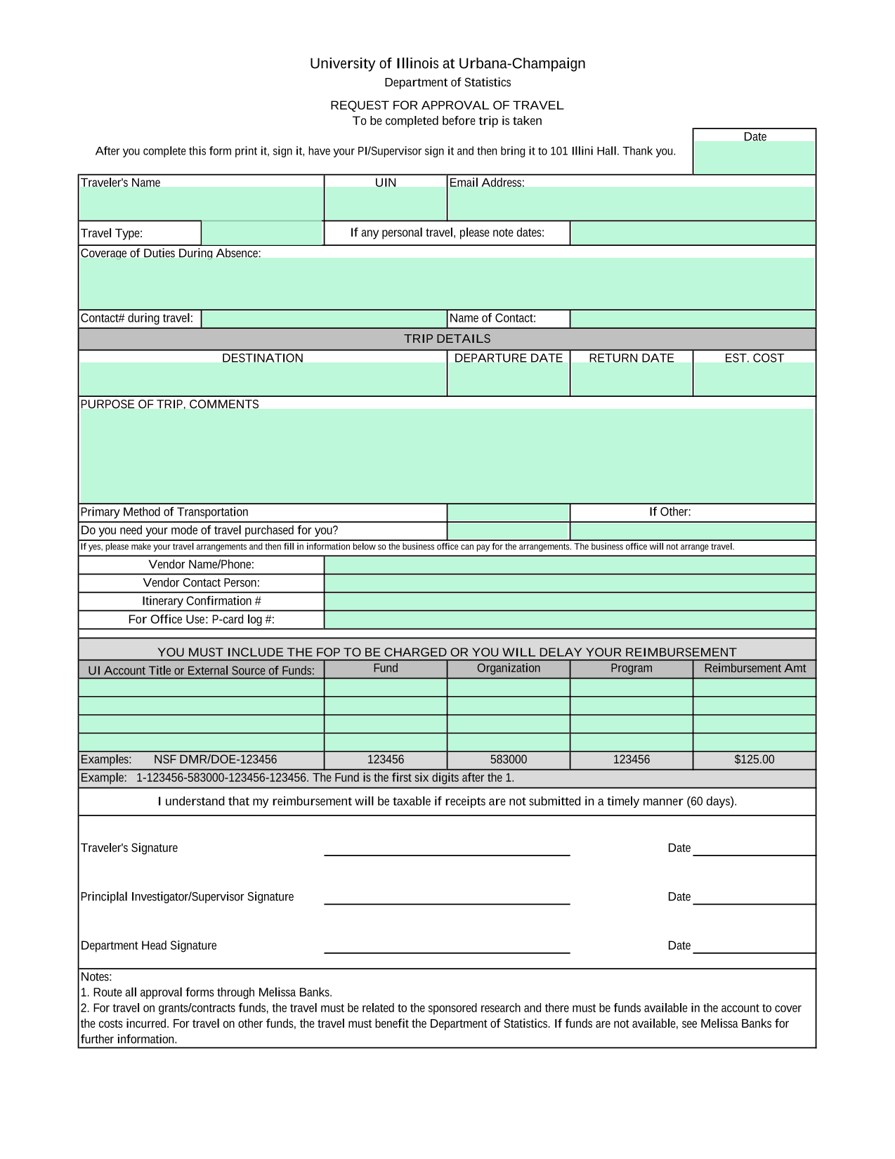 Request For Approval Of Travel screenshot