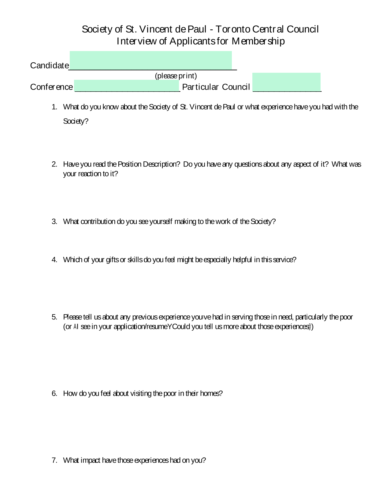 Interview Of Applicants For Membership screenshot