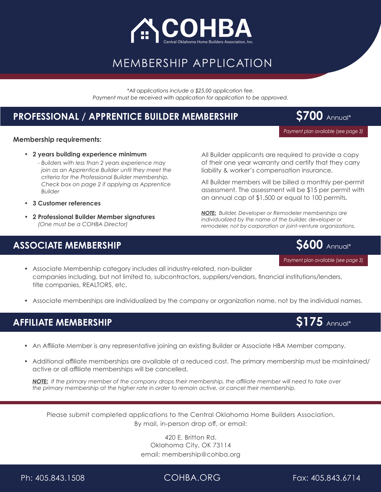 MEMBERSHIP APPLICATION screenshot