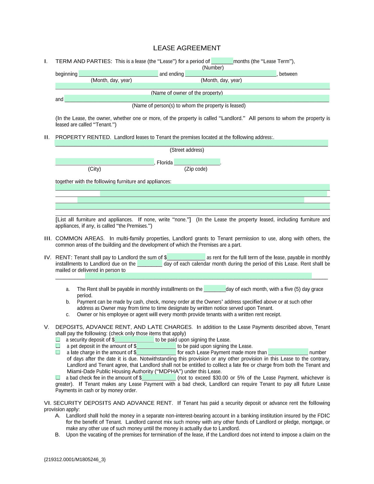 Lease Agreement screenshot