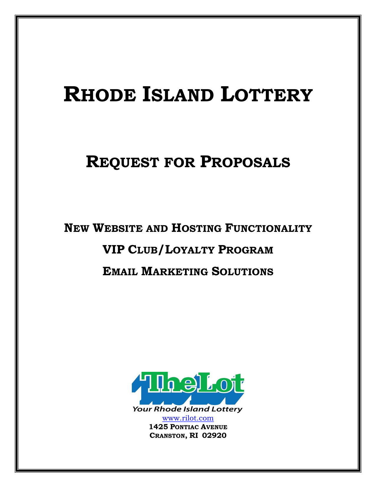 REQUEST FOR PROPOSALS   NEW WEBSITE AND HOSTING FUNCTIONALITY screenshot