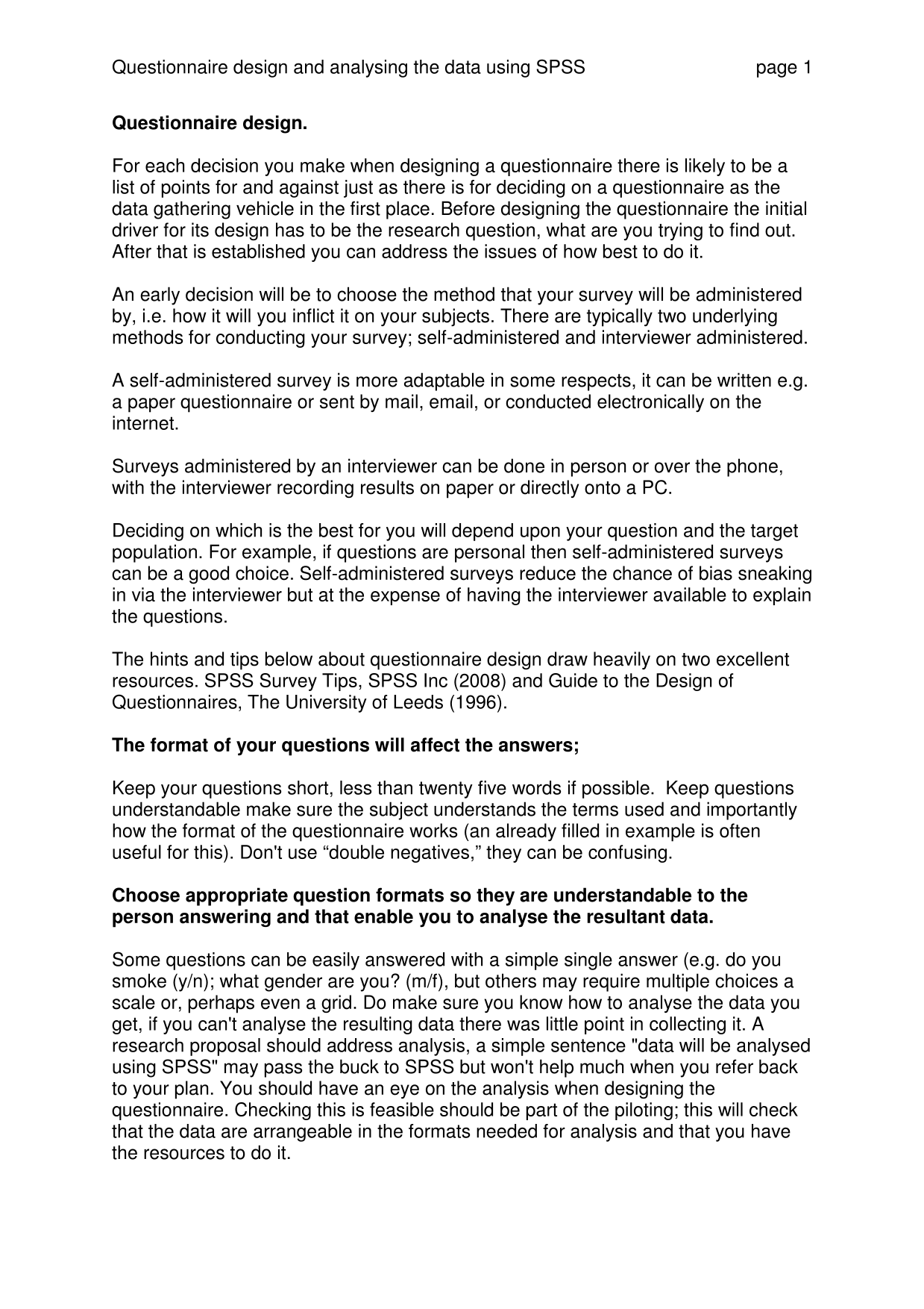 Questionnaire Design And Analysing The Data Using SPSS screenshot