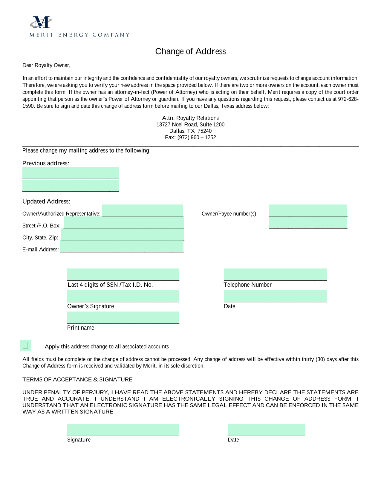 Change Of Address screenshot