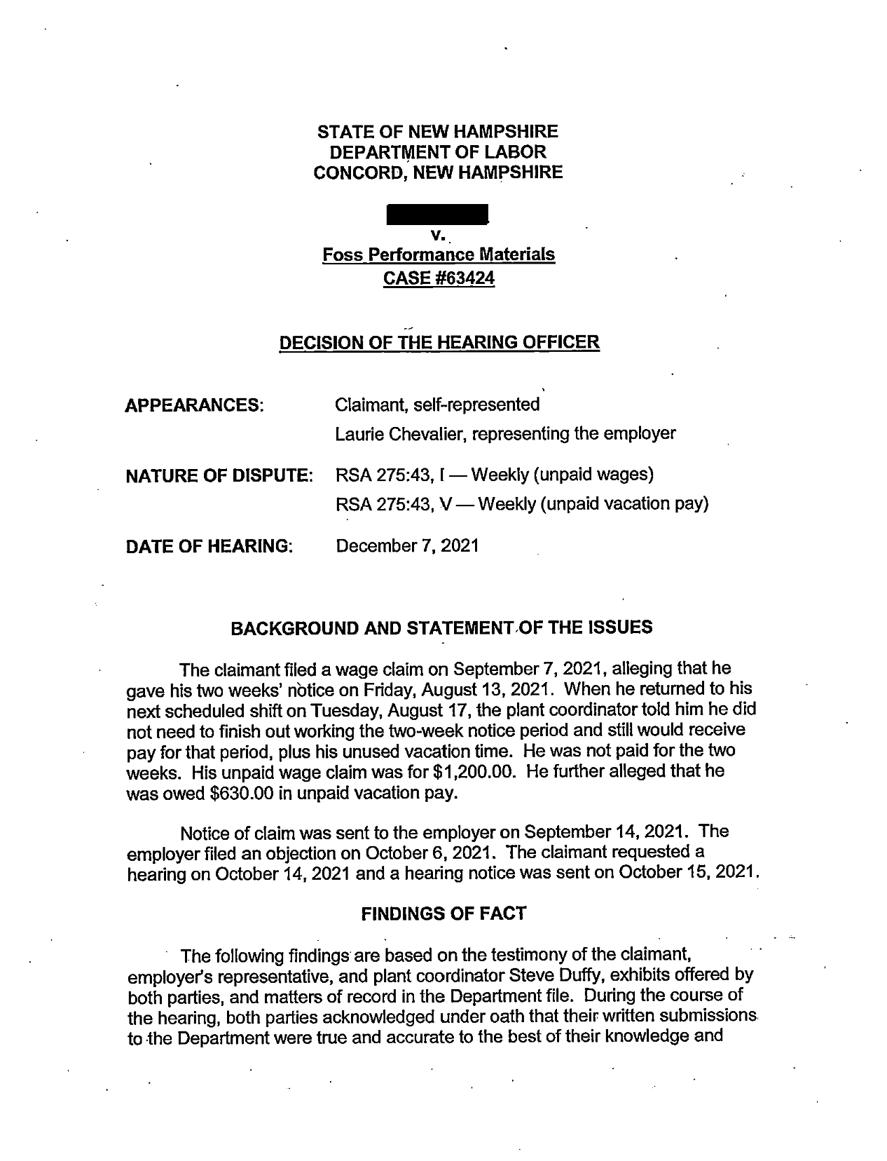 Decision Of The Hearing Officer screenshot