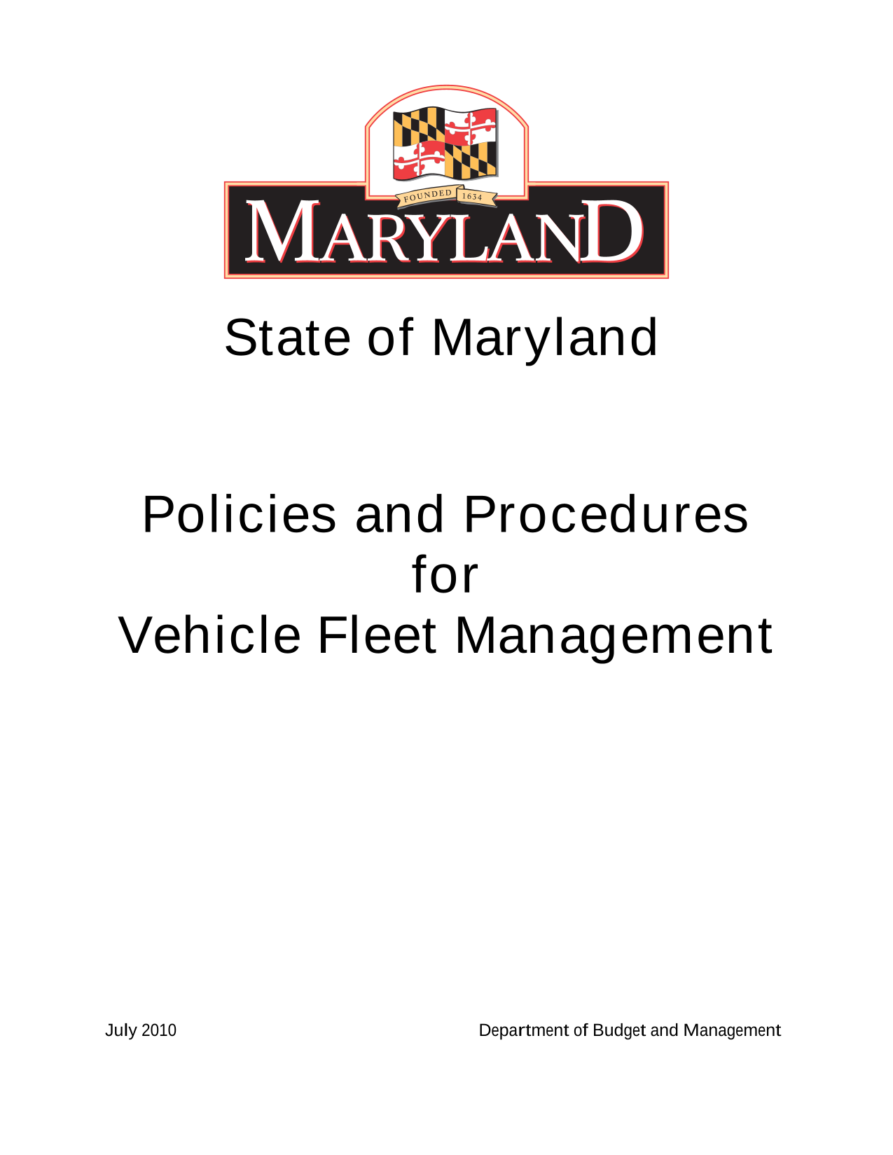 State Of Maryland Policies And Procedures For Vehicle Fleet Management screenshot