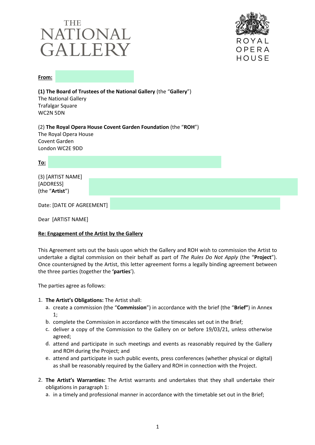 Engagement Letter For Digital Commission screenshot