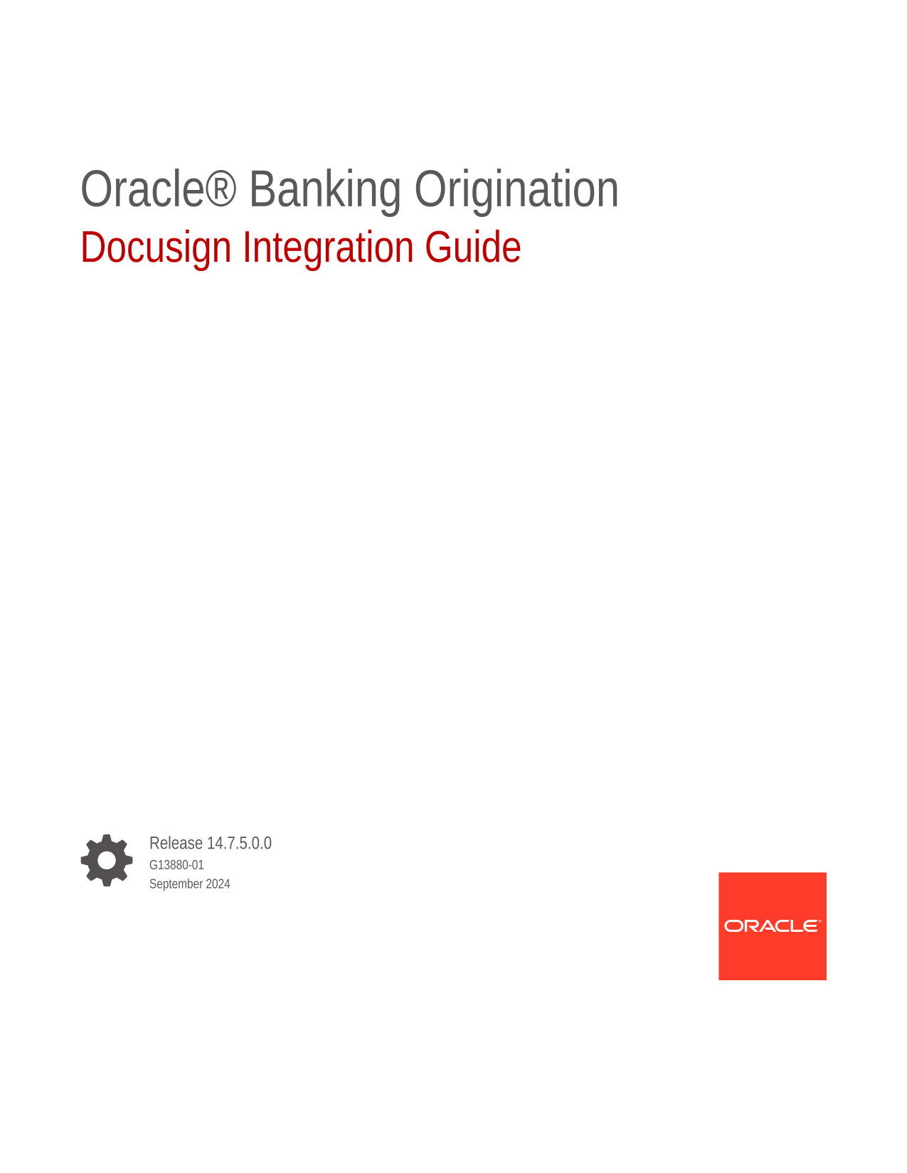 Oracle Banking Origination Docusign Integration Guide screenshot