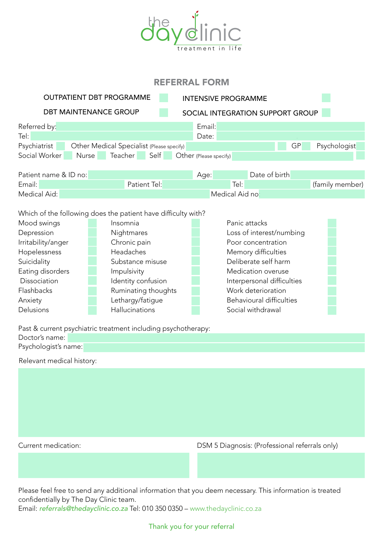 Referral Form screenshot