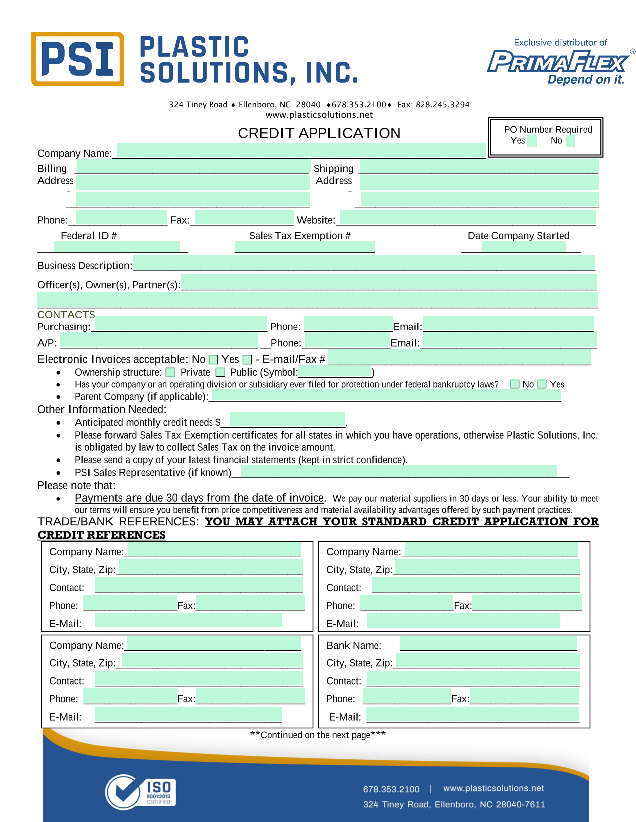 Credit Application screenshot