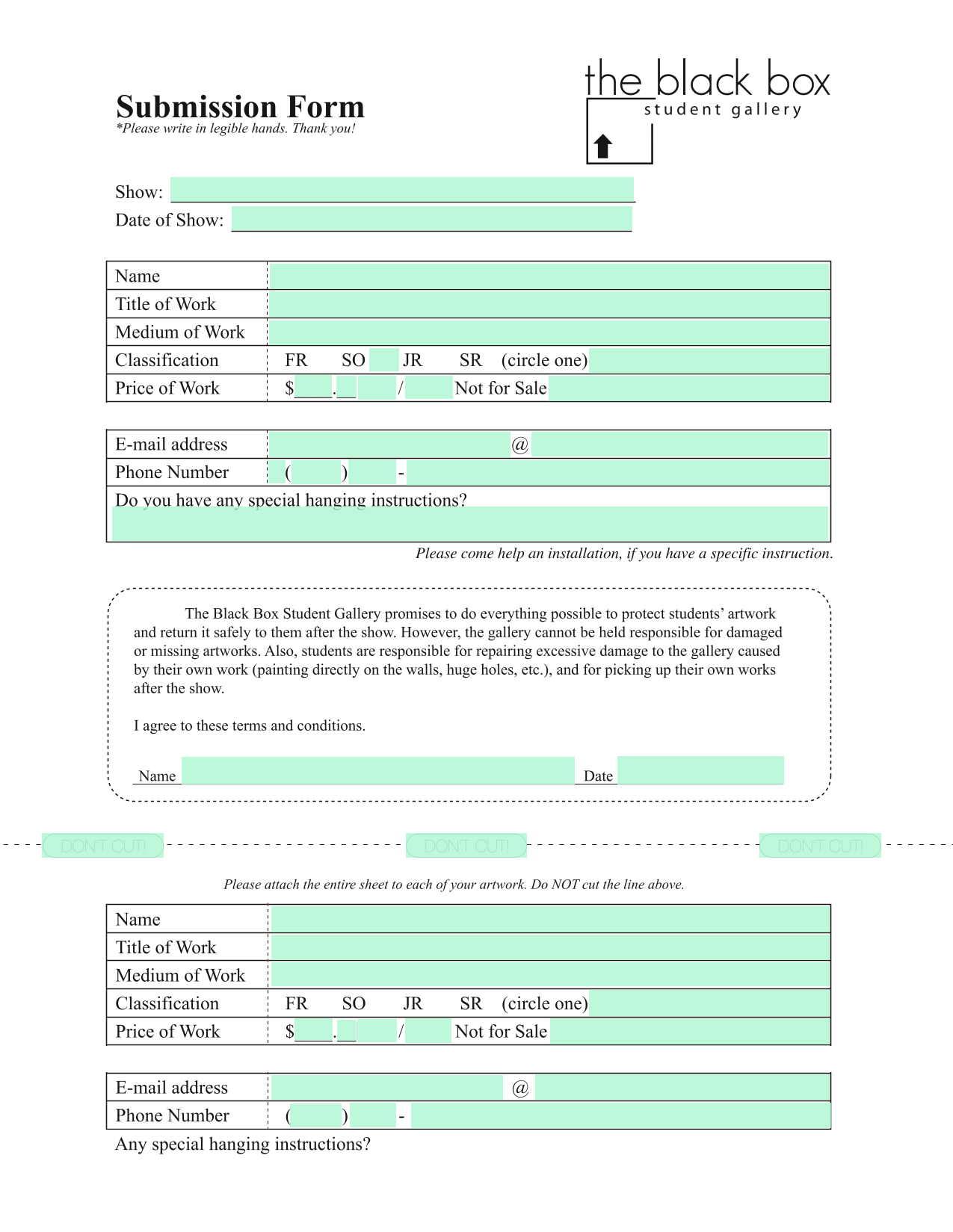 Submission Form screenshot
